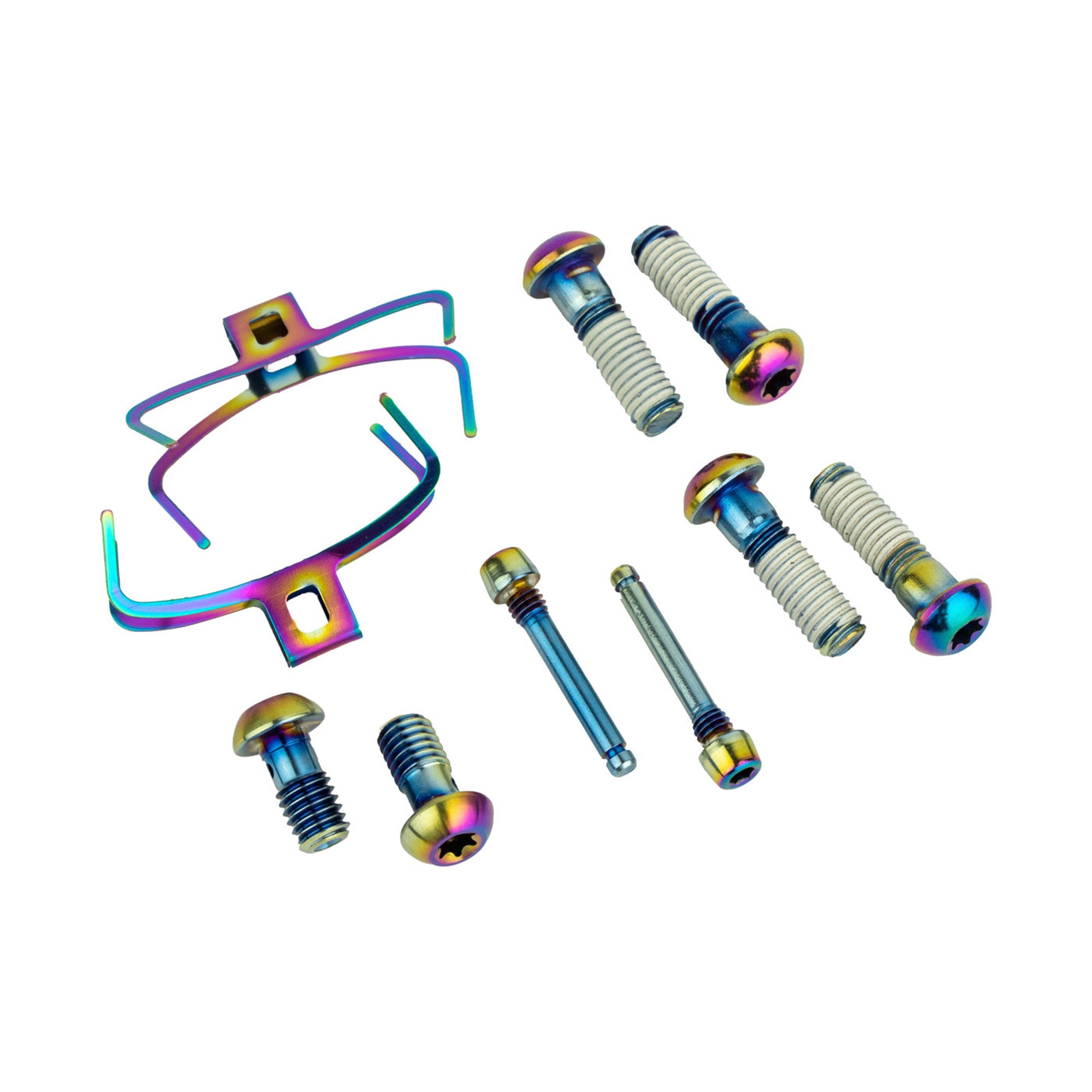 SRAM Spare | Power2Cycle Disc Brake Caliper Hardware Upgrade Kit | Power2Cycle Rainbow (Includes CPS Mounting Bolts, Banjo Bolt, H | Power2CycleSpring, Pad Pin) To Upgrade Qty 2 Calipers, G2 Ult/RSC | Power2Cycle
