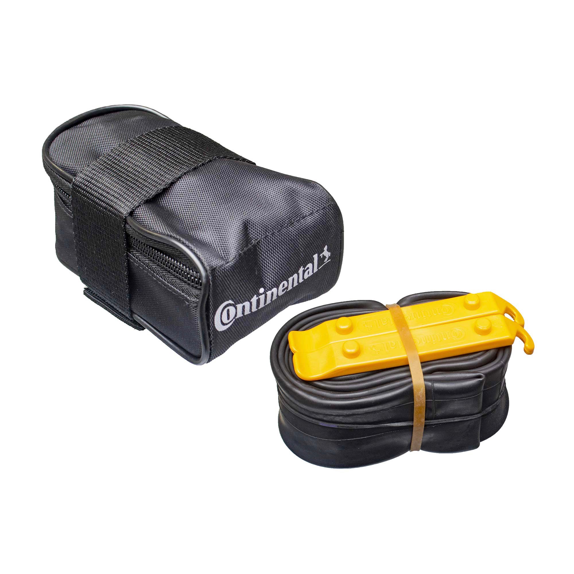Continental MTB Saddle Bag with MTB 27.5 x 1.75x2.5 Presta 42mm Valve Tube and 2 Tyre Levers | Power2Cycle BLACK
