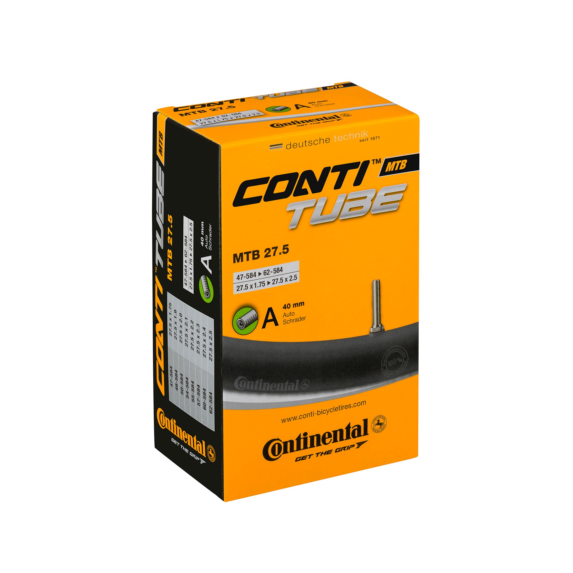 Continental MTB Tube | Power2Cycle Schrader 40mm Valve | Power2Cycle BLACK