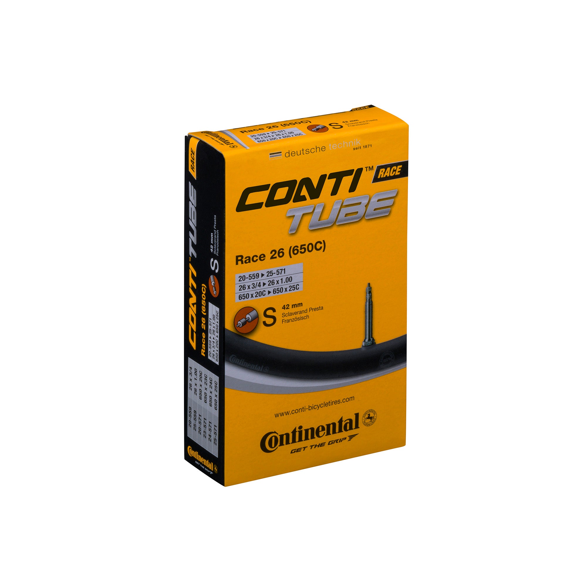 Continental Race Tube | Power2Cycle Presta 42mm Valve | Power2Cycle BLACK