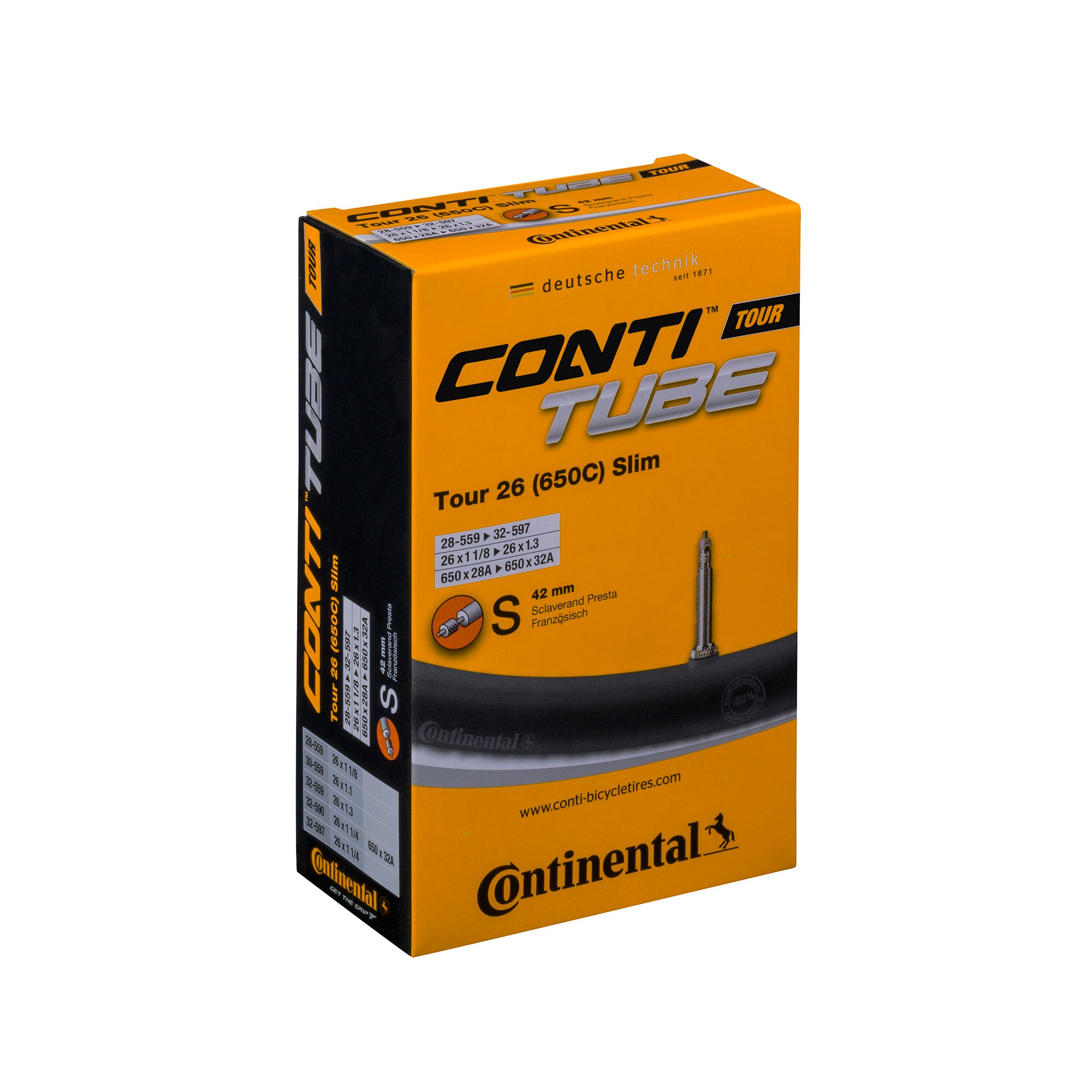 Continental Tour Tube | Power2Cycle Presta 42mm Valve | Power2Cycle BLACK