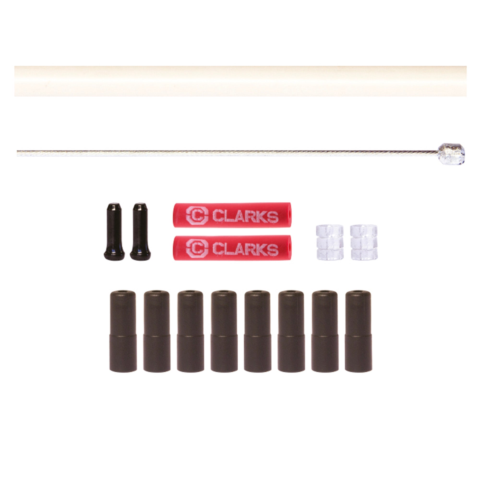 Clarks Universal S/S Front & Rear Gear Cable Kit w/SP4 White Outer Casing | Power2Cycle