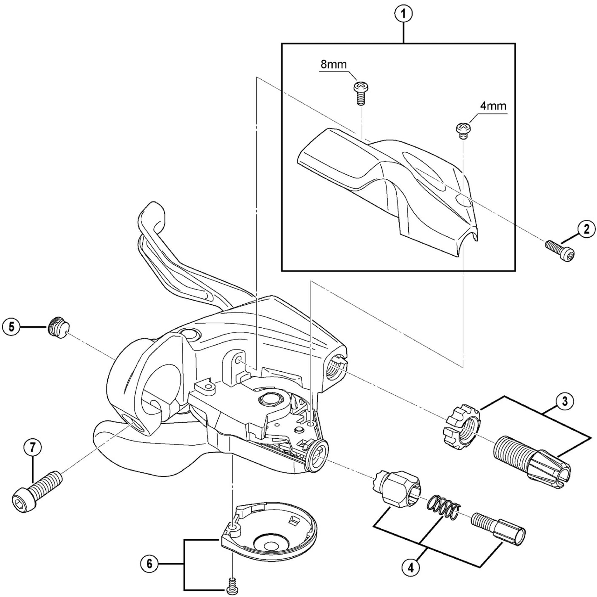 Shimano Spares R243 left hand indicator unit