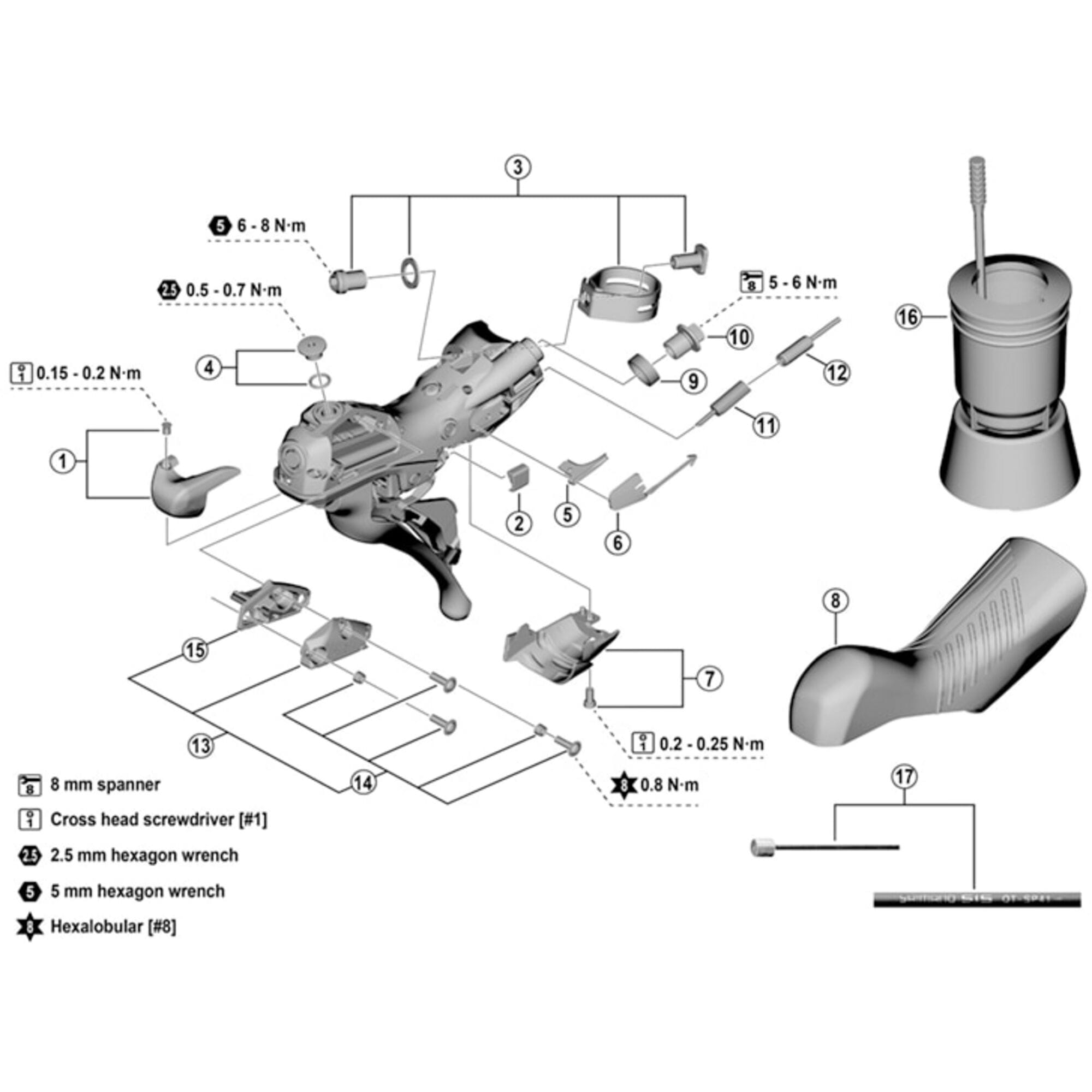 Shimano Spares 6800 right hand SL cable cover