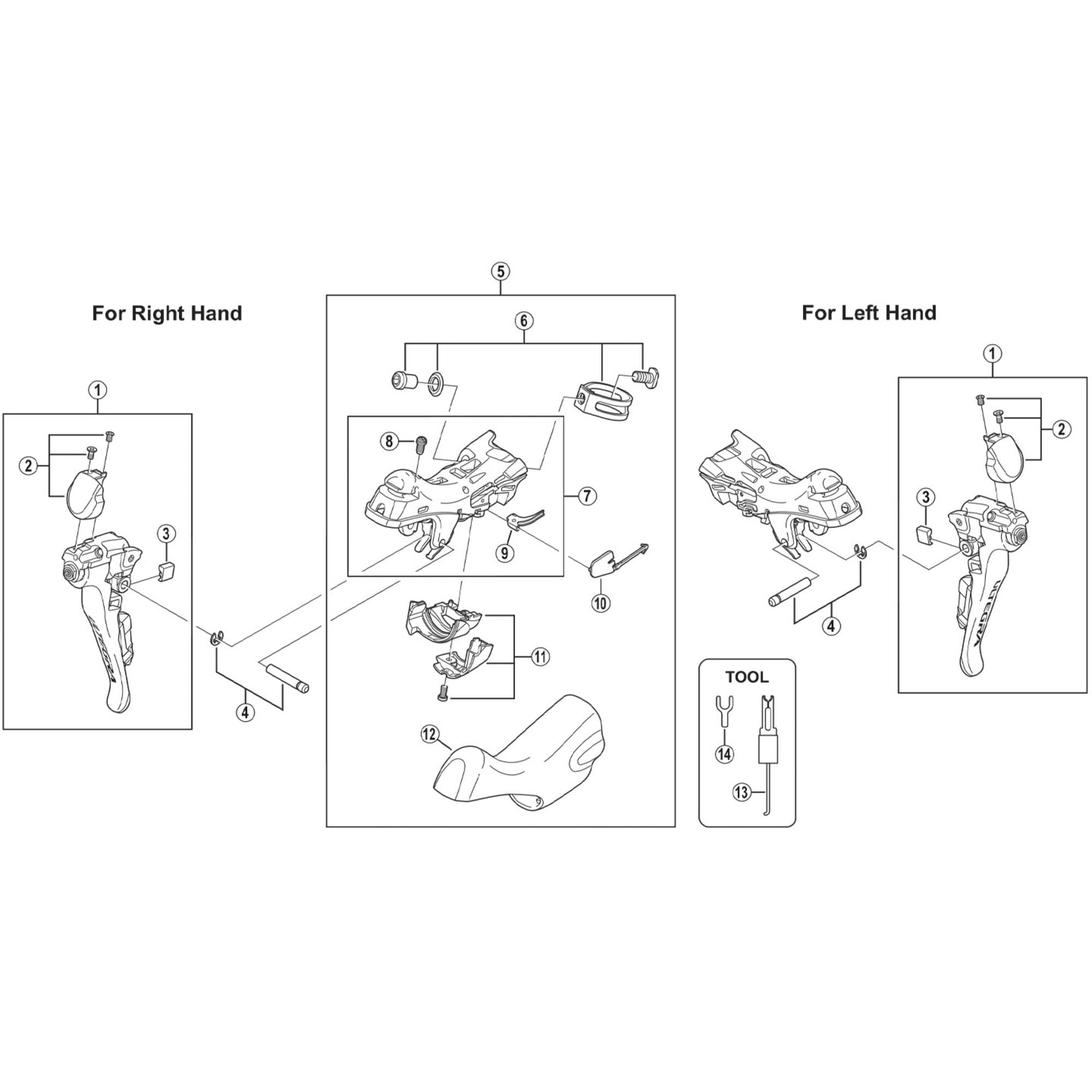 Shimano Spares 6800 left hand main lever assembly