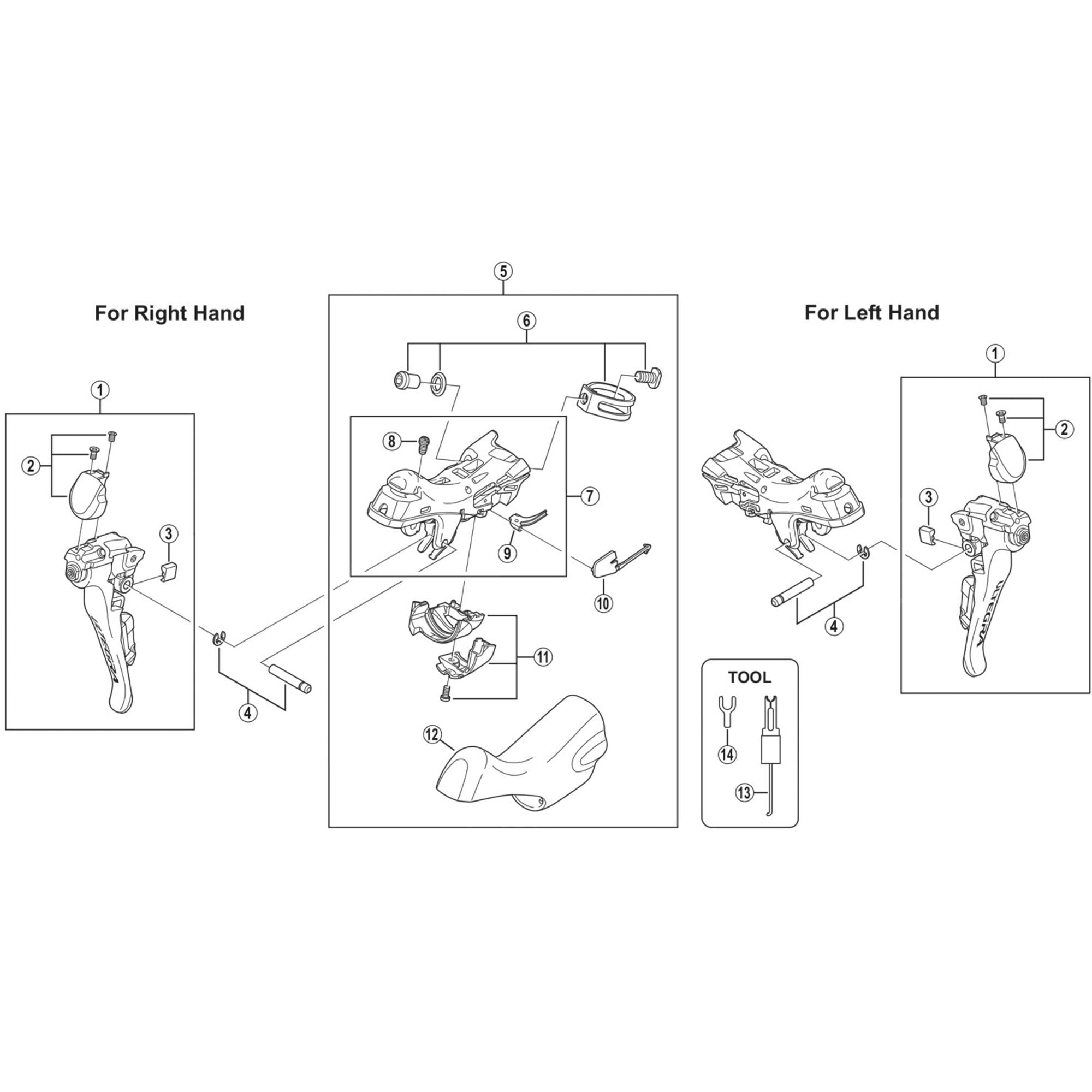 Shimano Spares 6800 left hand bracket unit