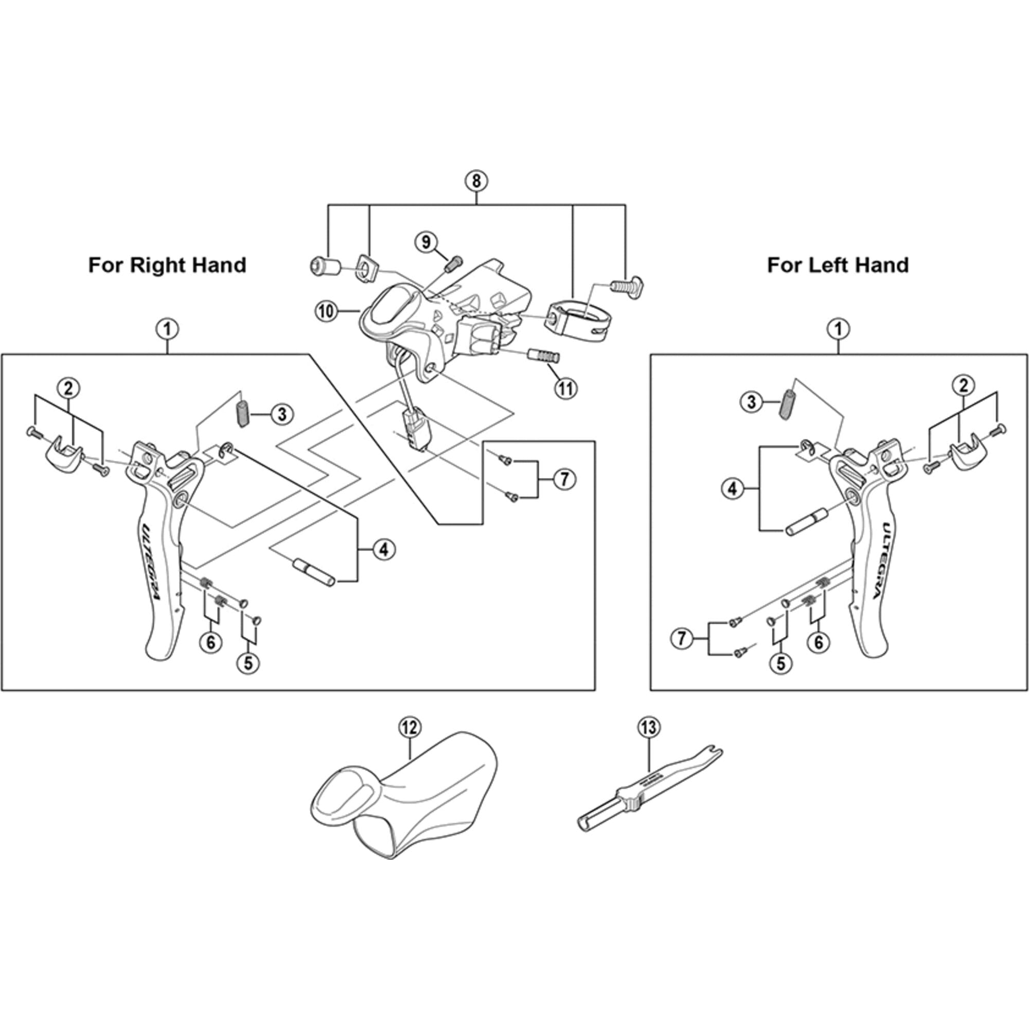 Shimano Spares 6870 clamp band unit, 23.8 | Power2Cycle24.2 mm