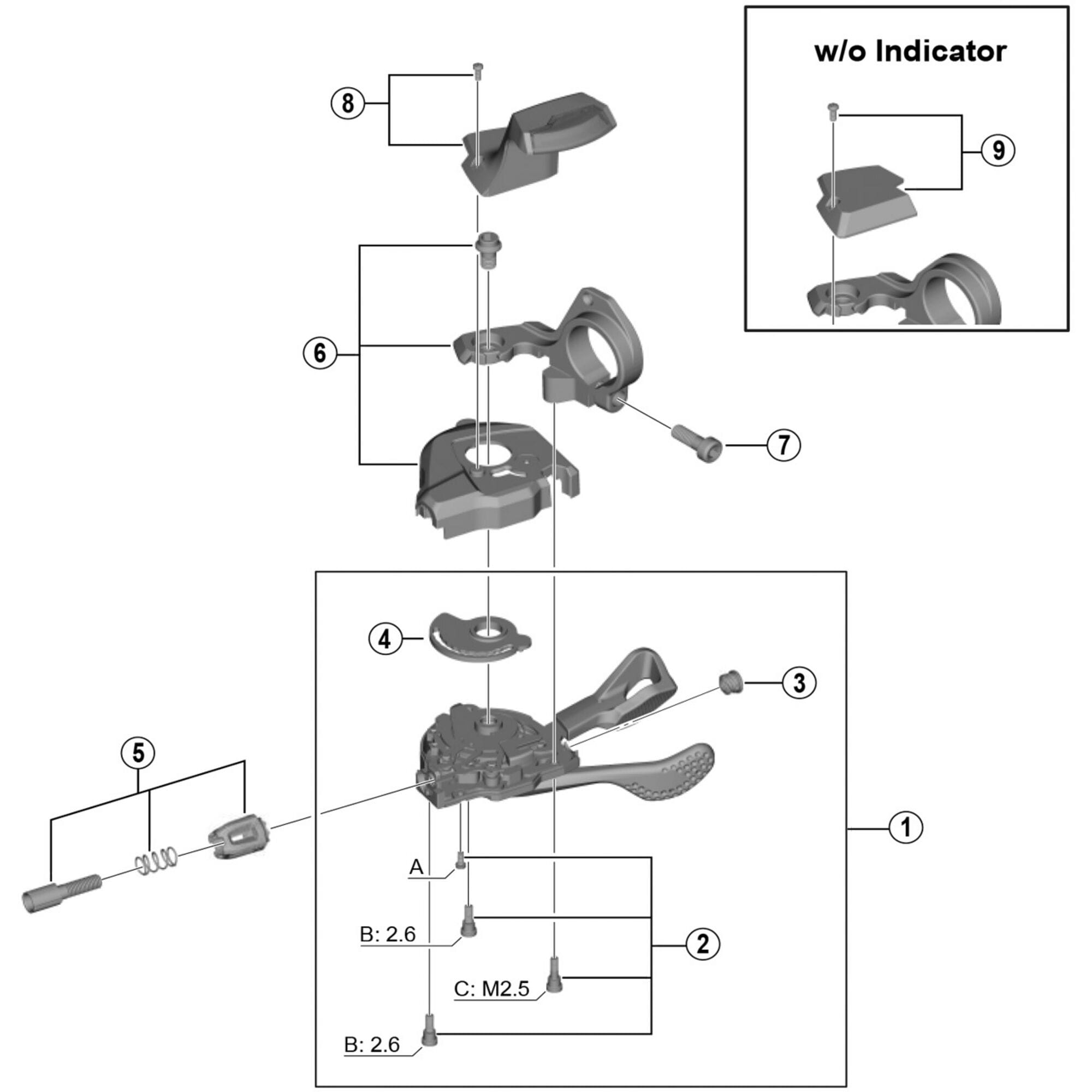 Shimano Spares M8000 right hand indicator unit