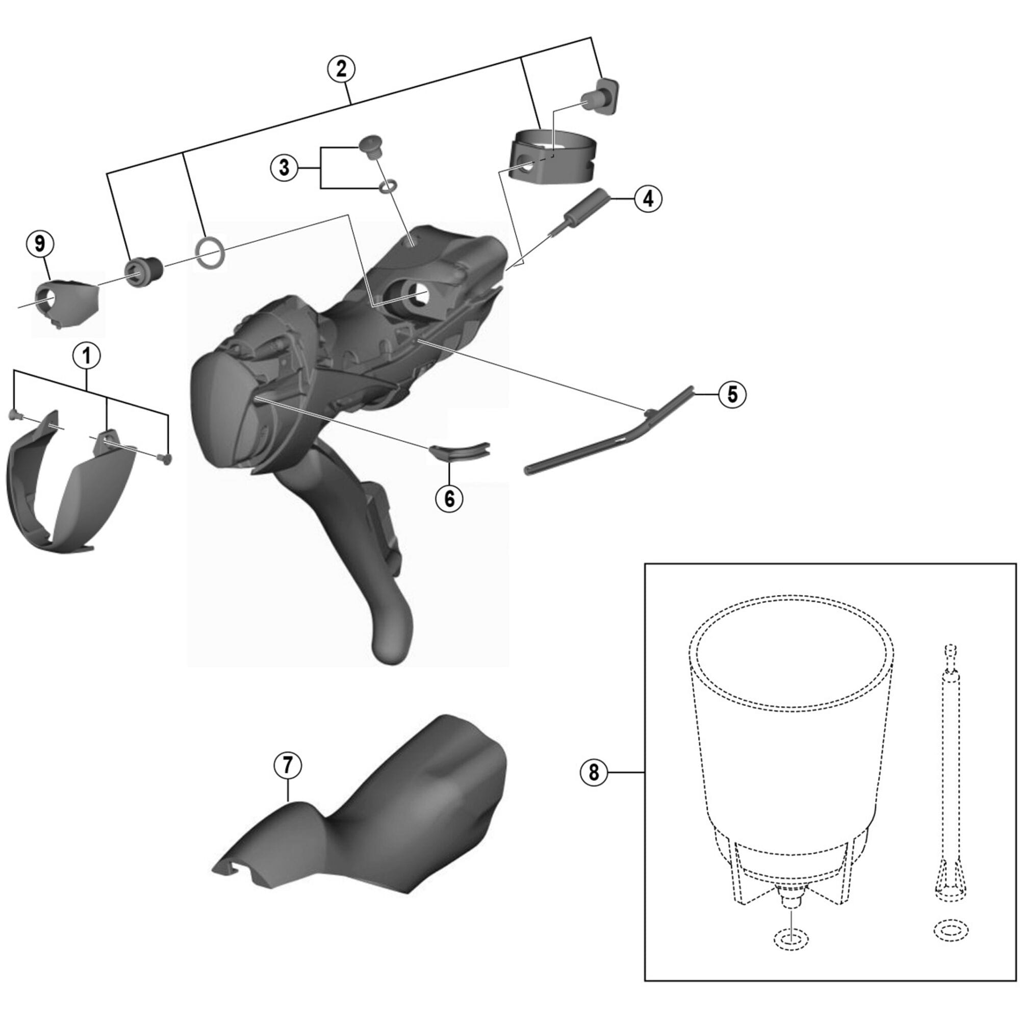 Shimano Spares RS505 left hand SL cable guide B