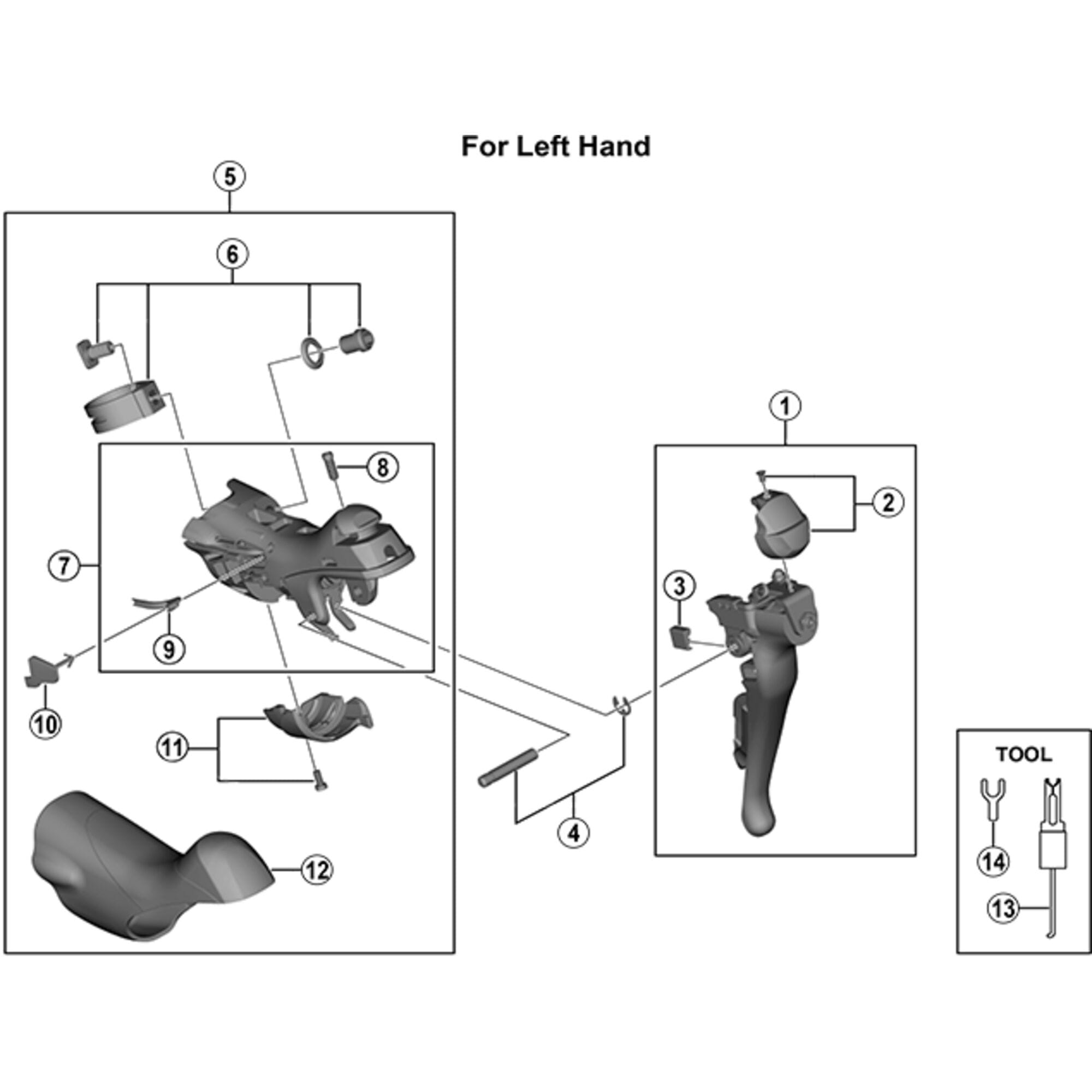 Shimano Spares R3030 left hand bracket assembly