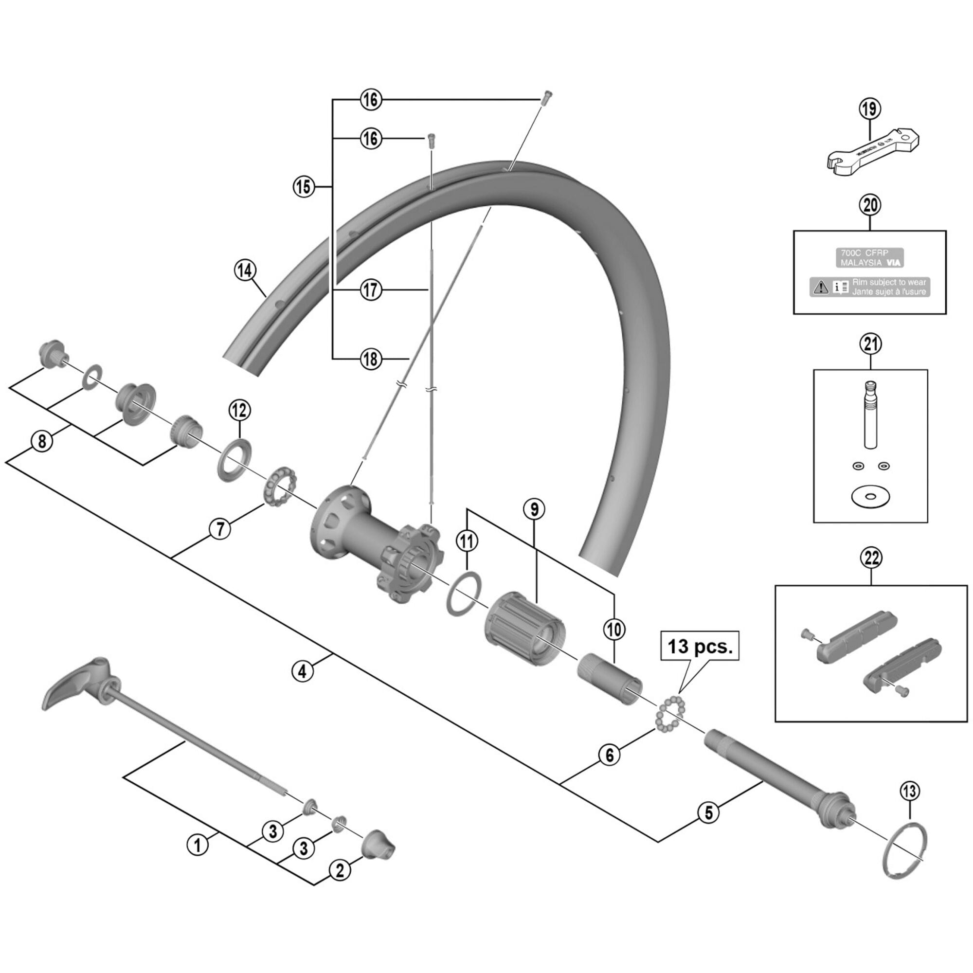 Shimano Spares R left hand lock bolt unit