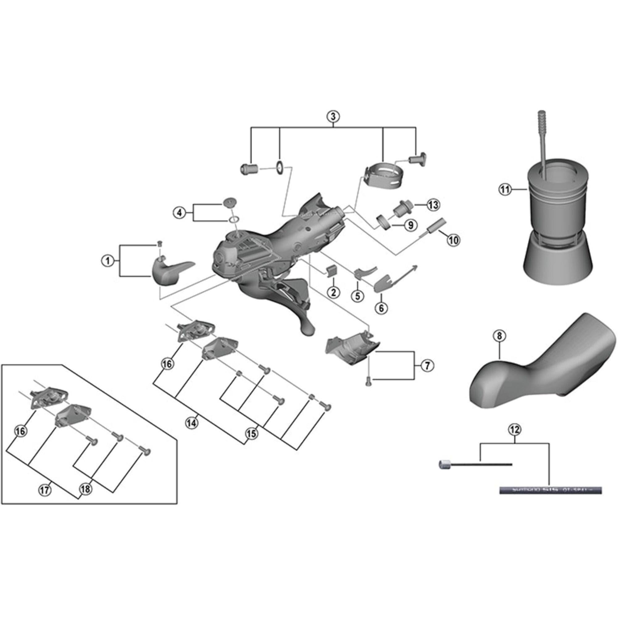 Shimano Spares RS685 shift lever cable guide right hand