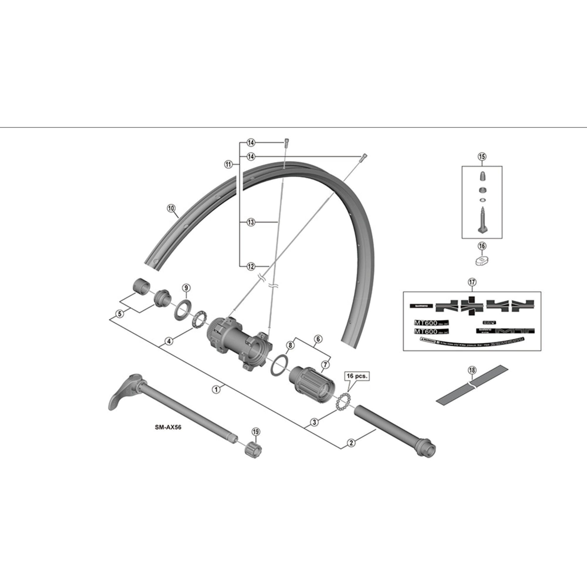 Shimano Spares 29 right hand spoke, 298.5 mm