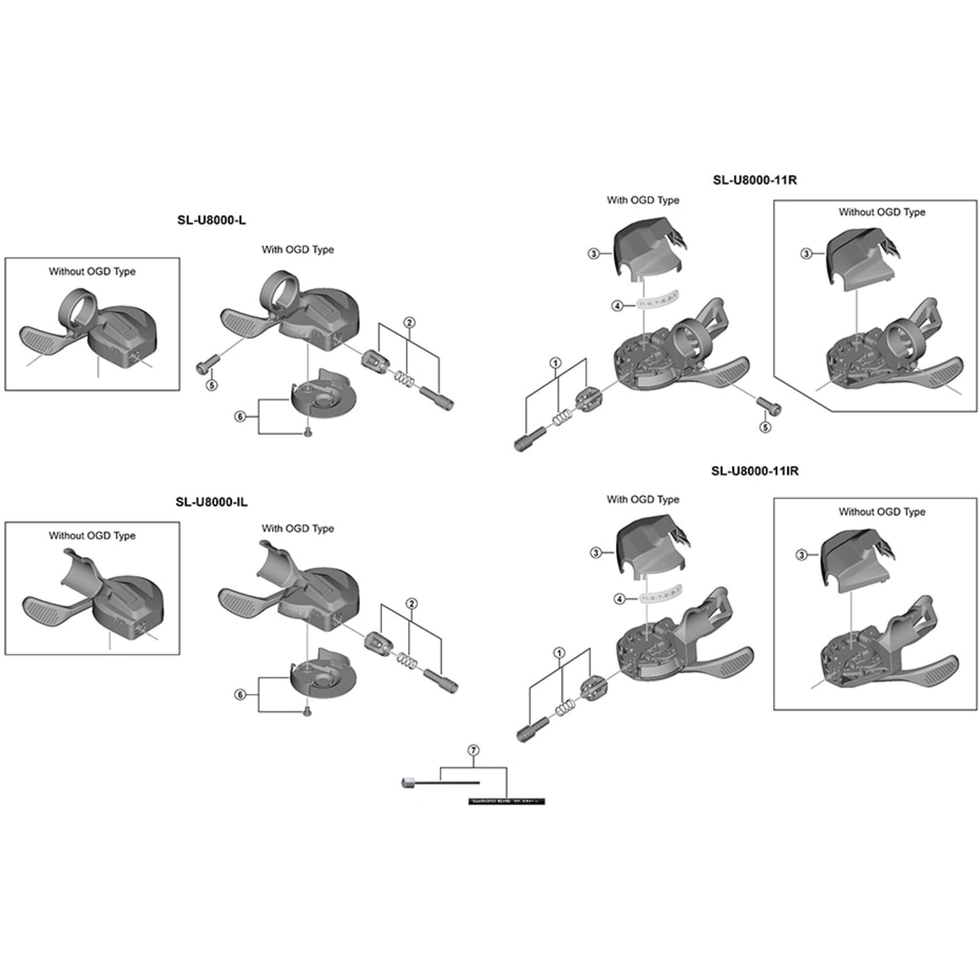 Shimano Spares I left hand lever cap and fixing screw