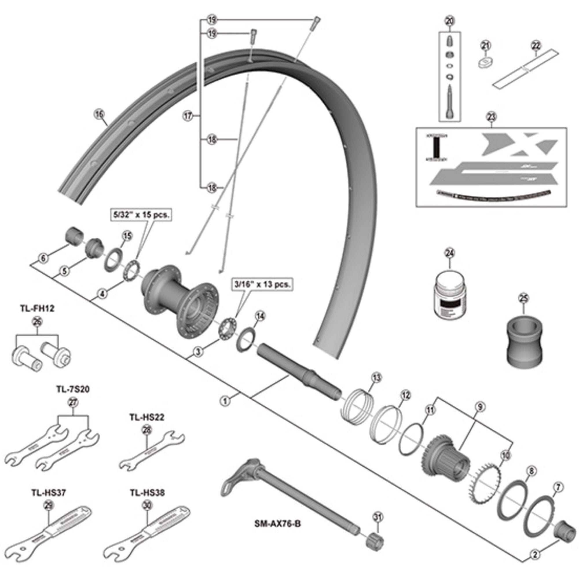 Shimano Spares 29 spoke, 287.5 mm