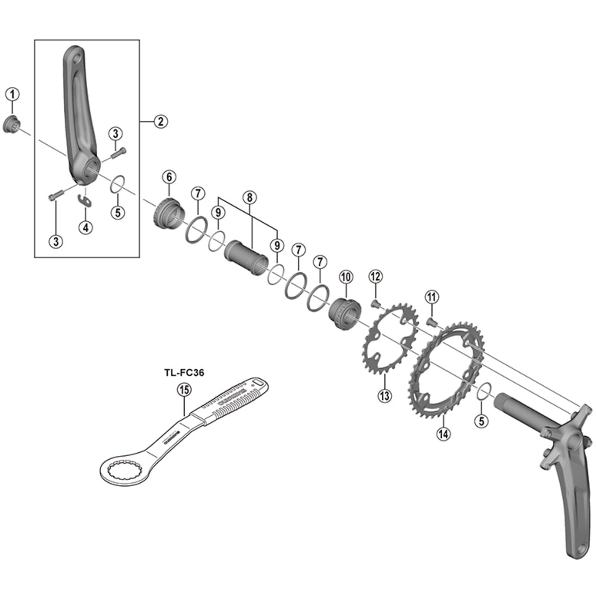Shimano Spares 1 left hand crank arm unit