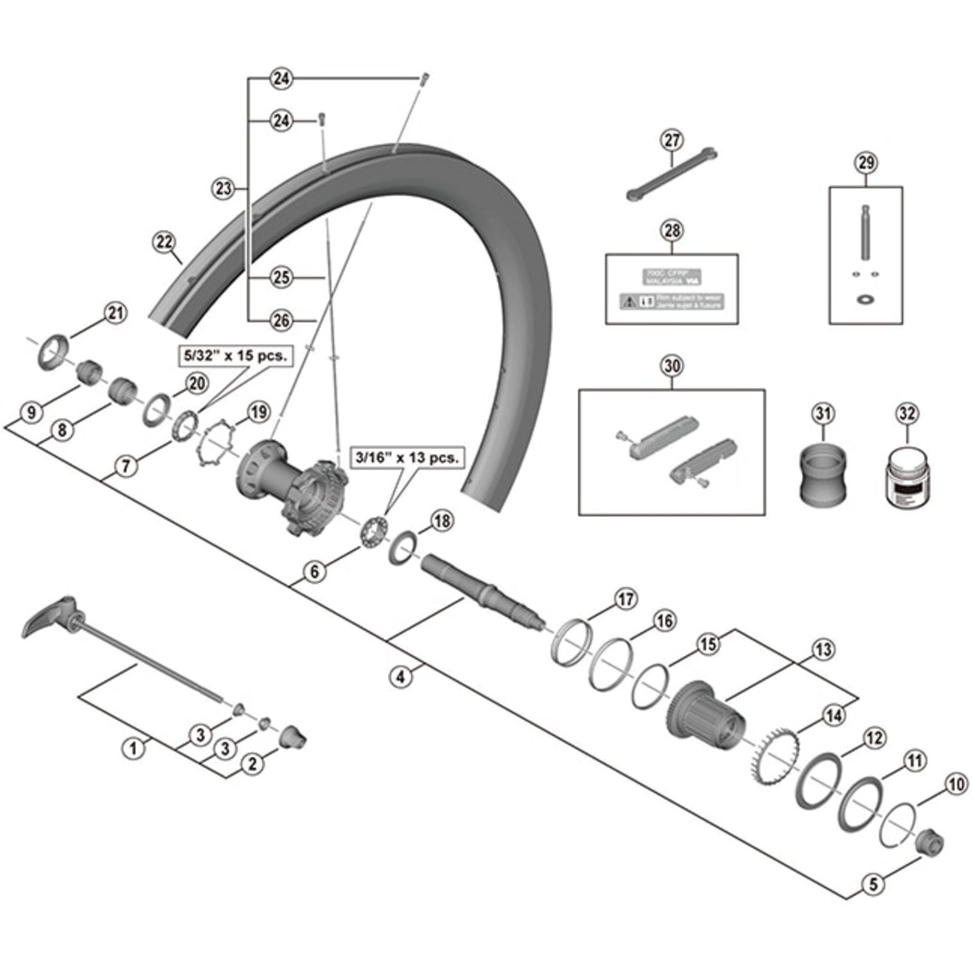Shimano Spares R left hand spoke, 258 mm