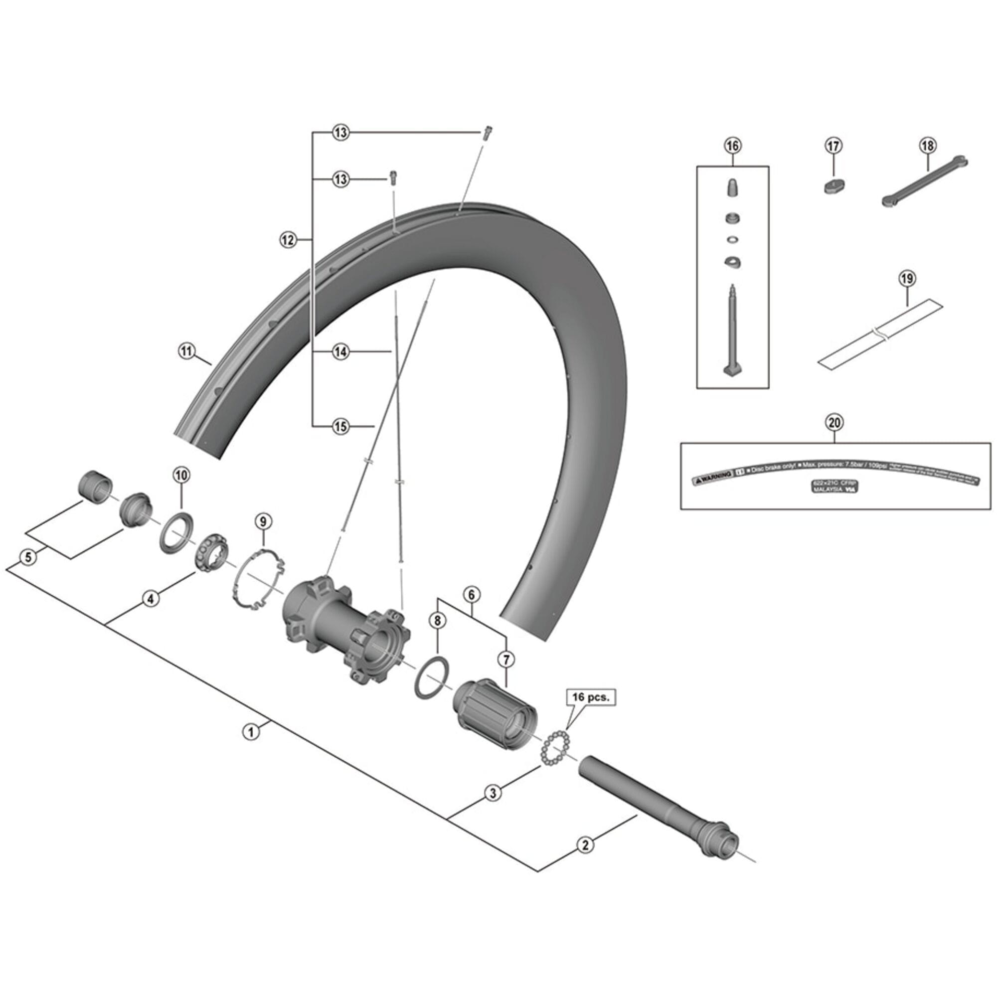 Shimano Spares R left hand spoke, 244 mm