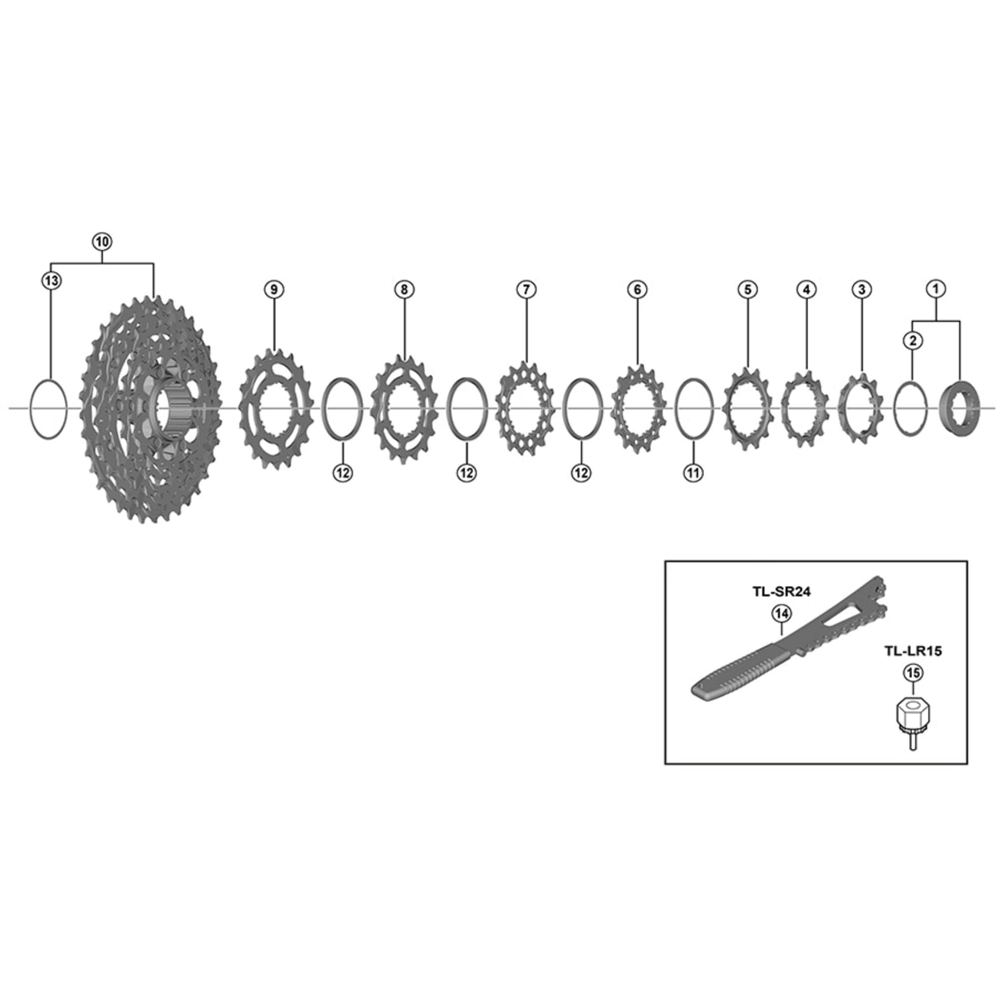 Shimano Spares R7100 sprocket, 11T C, built in spacer type