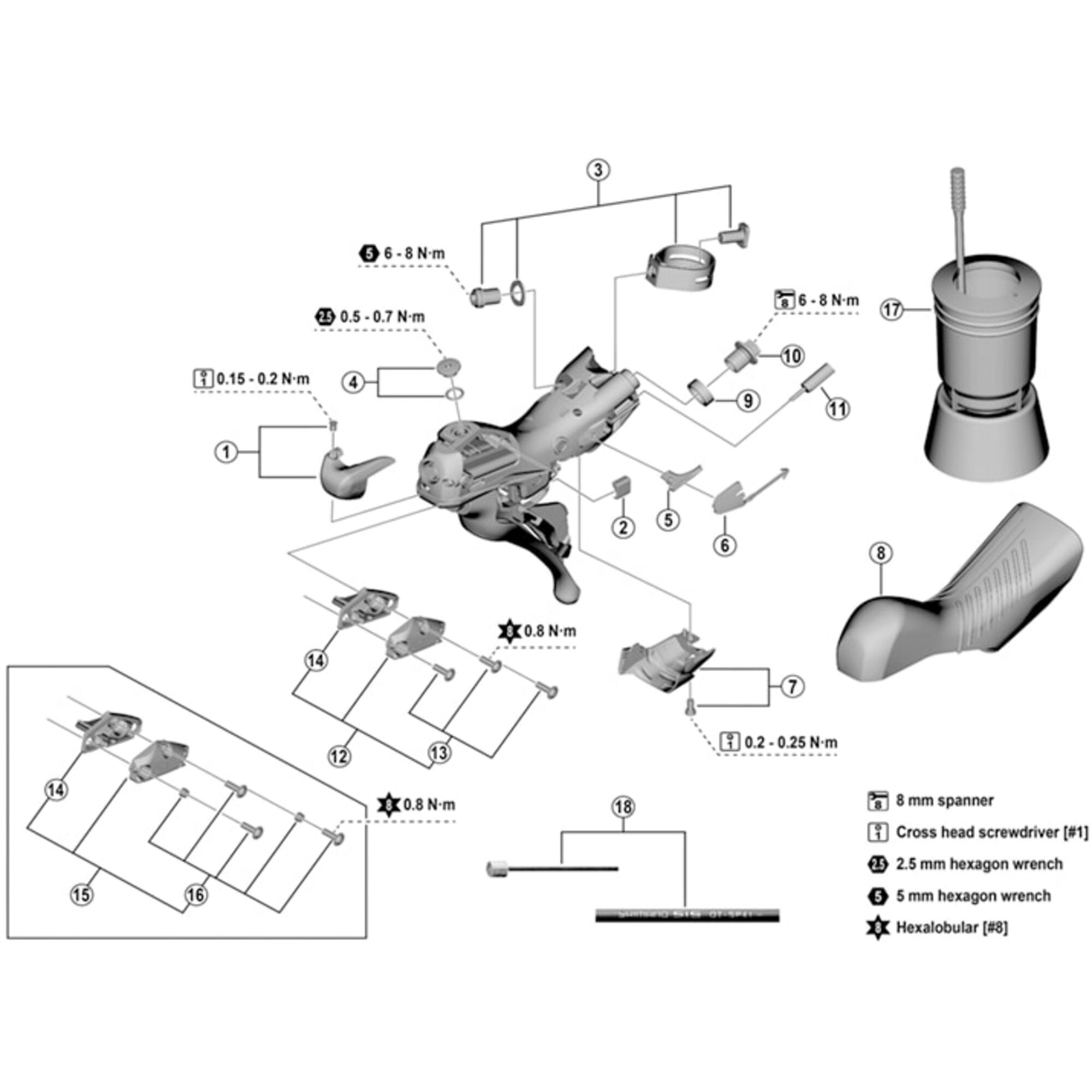 Shimano Spares R7120 right hand lid unit