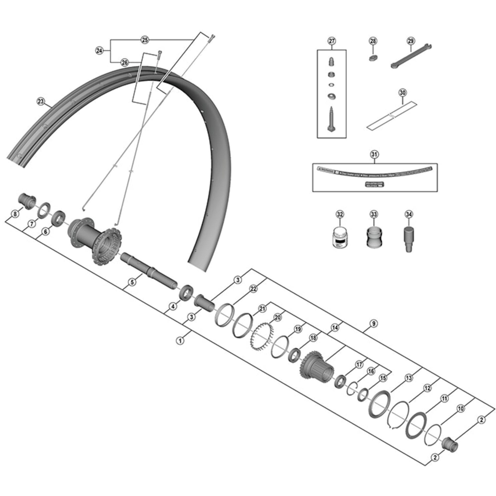 Shimano Spares 29 spoke and nipple, 297 mm