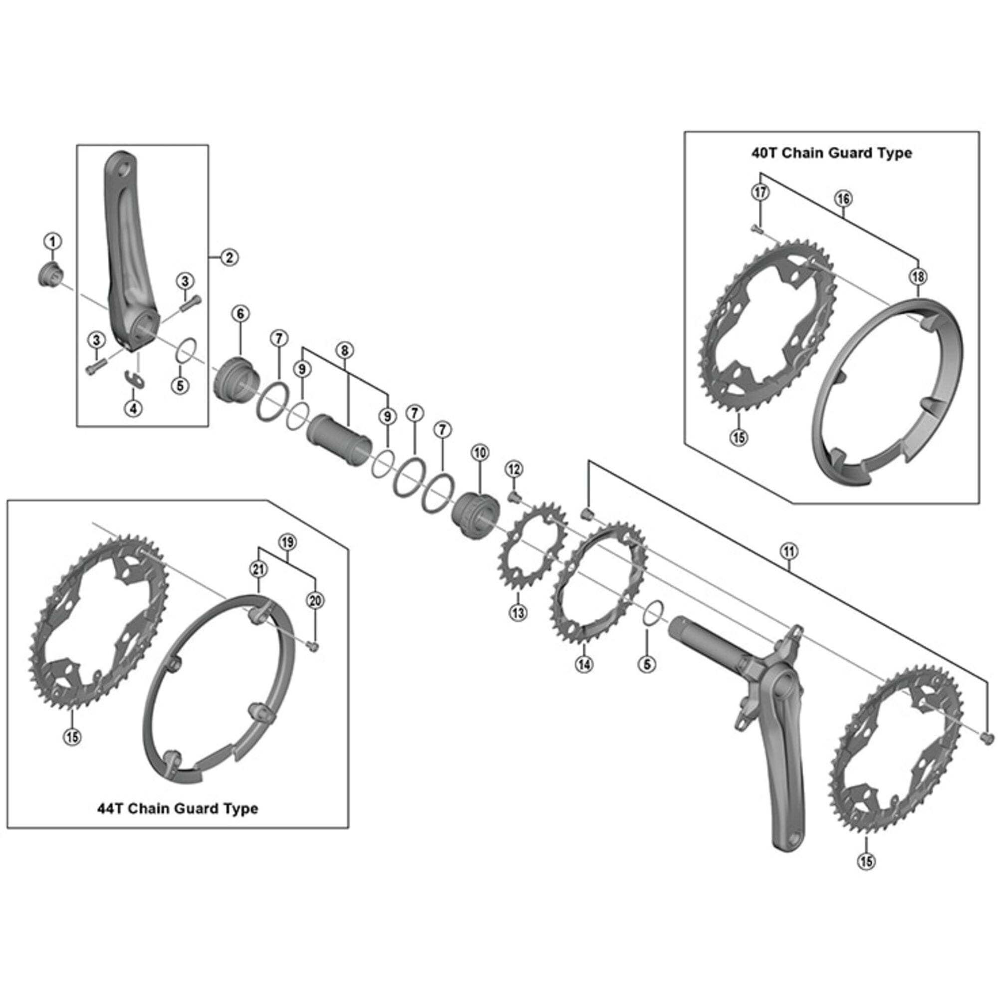 Shimano Spares M391 double gear fixing bolt and nut set, M8 x 8.5 mm, pack of 4