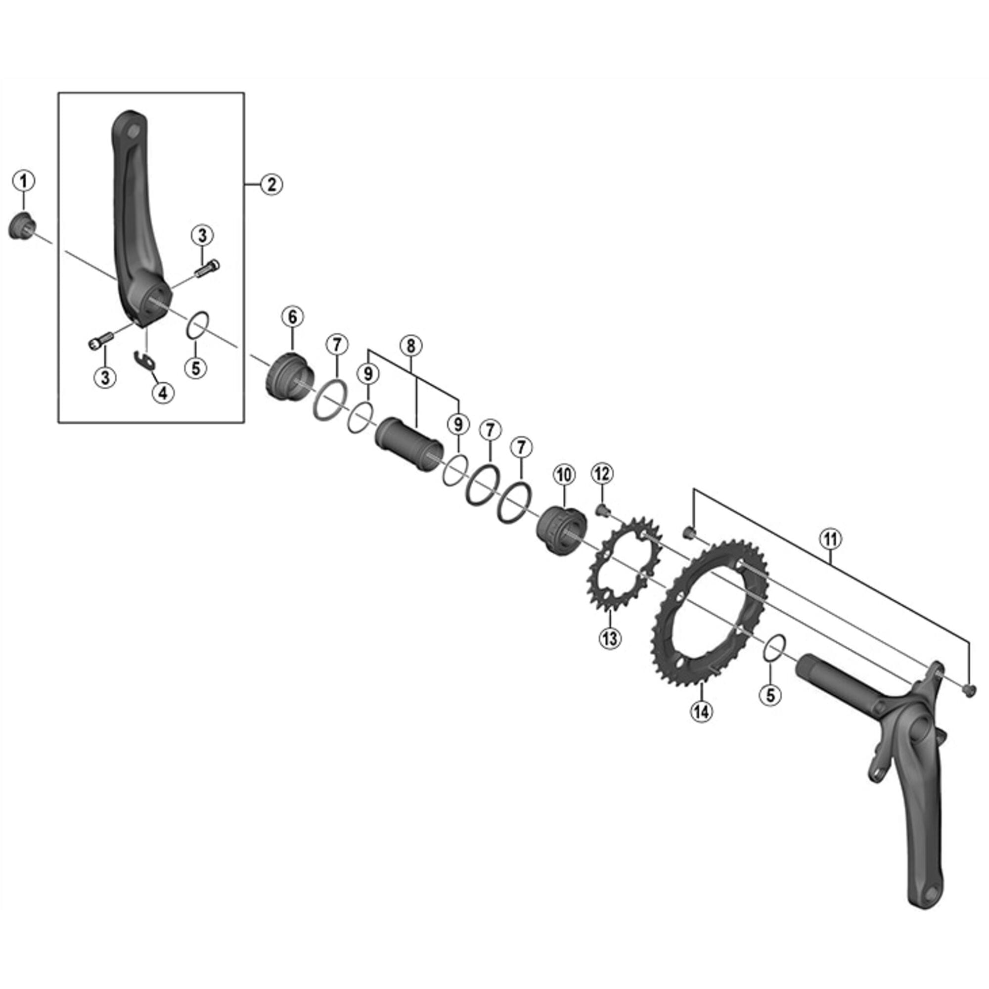 Shimano Spares M615 outer gear fixing bolt and nut, M8 x 7 mm, set of 4