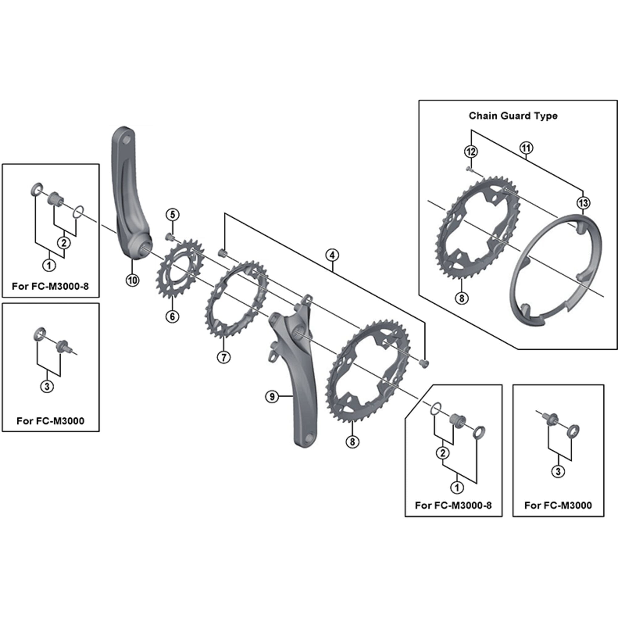 Shimano Spares M4000 crank arm fixing bolt unit