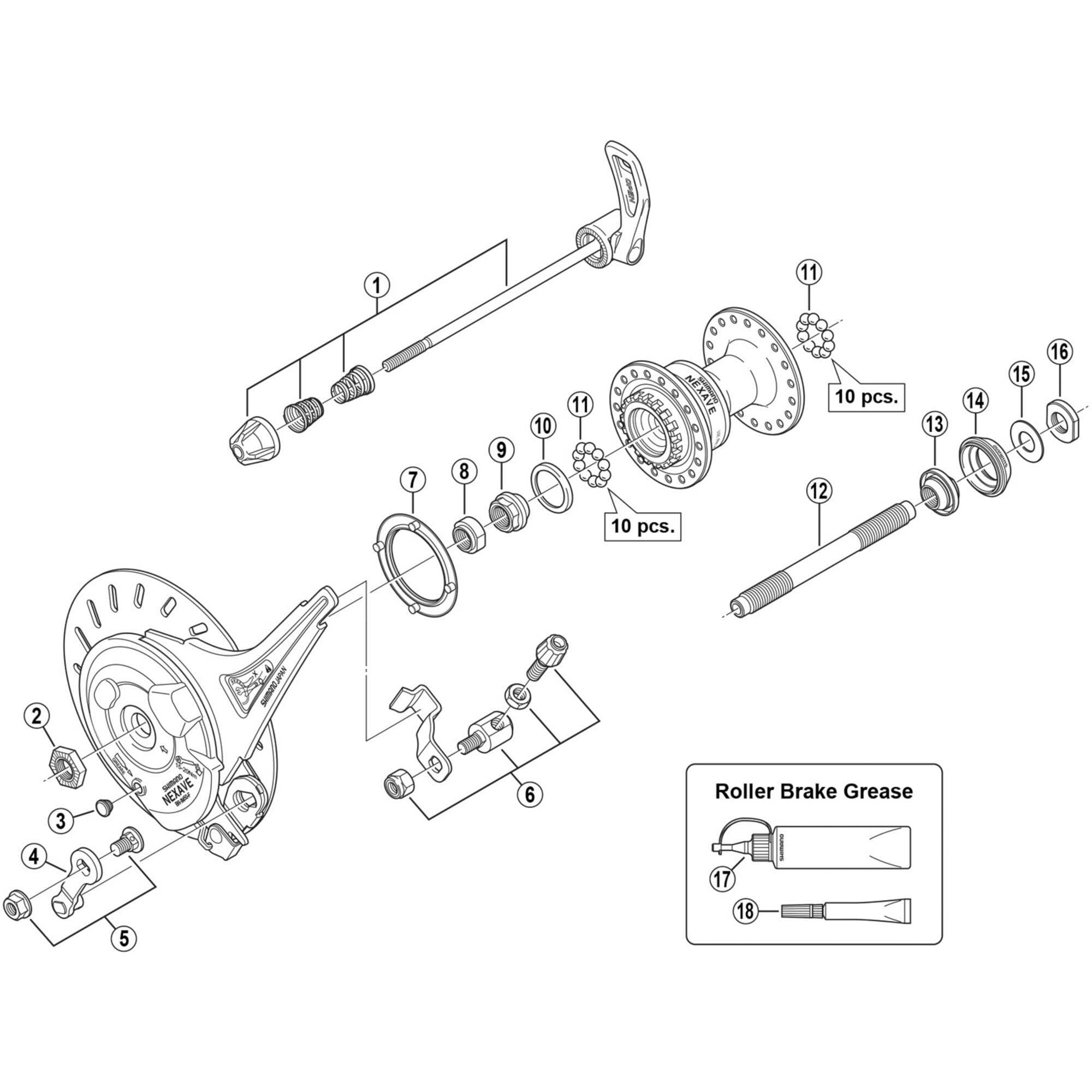 Shimano Spares IM50 right hand cone, M10 x 10.4 mm with dust cover