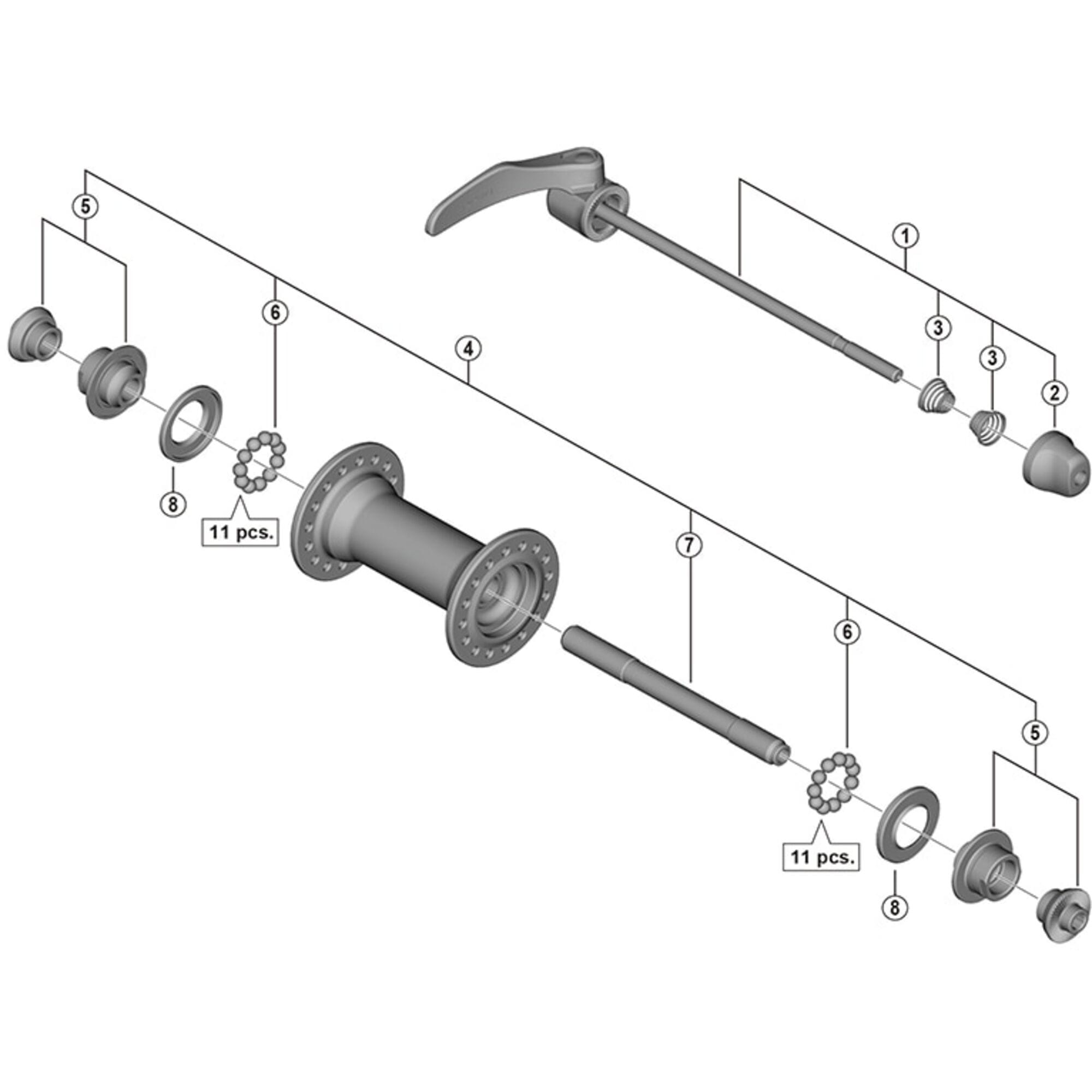 Shimano Spares 5800 hub axle, 108 mm