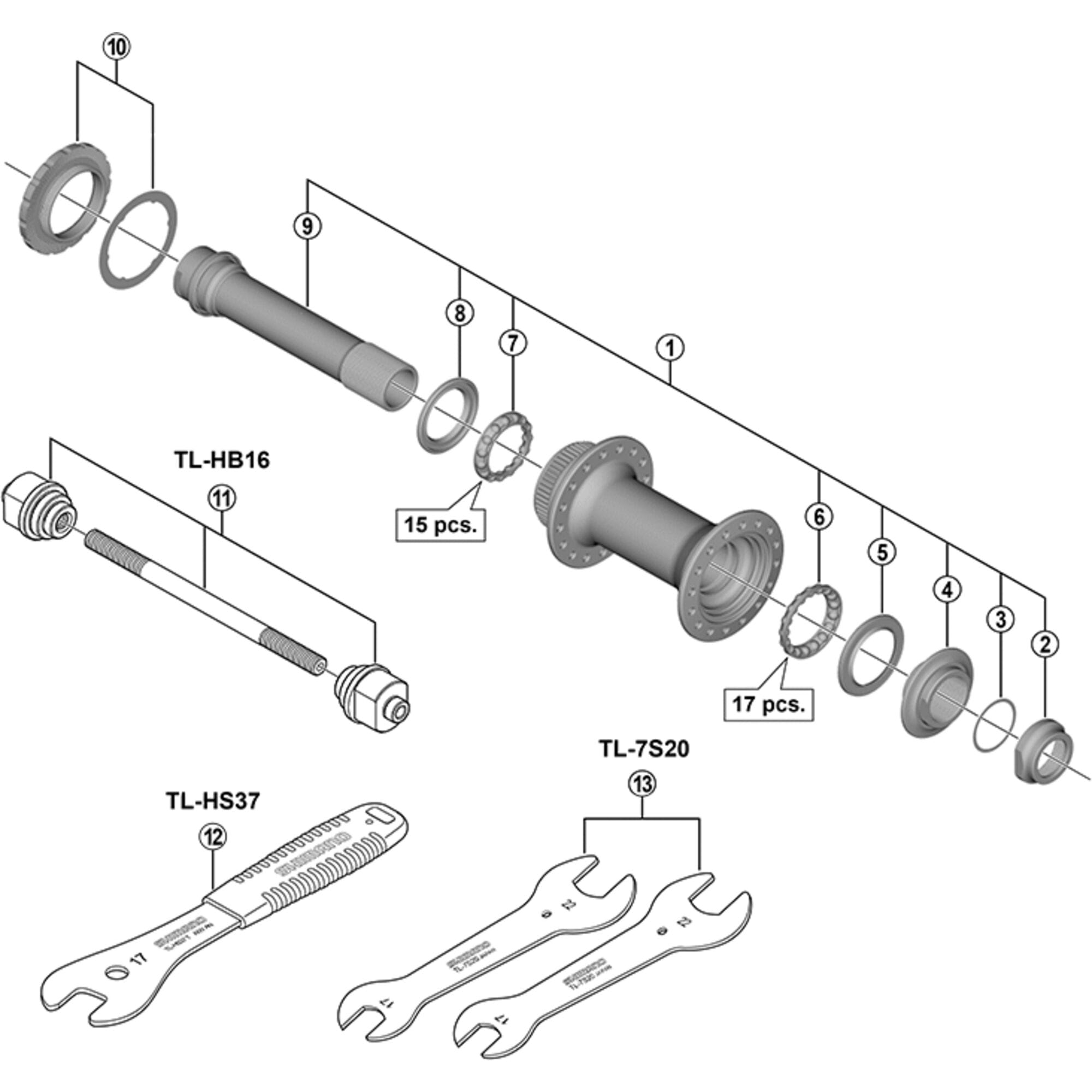 Shimano Spares M7010 right hand lock nut