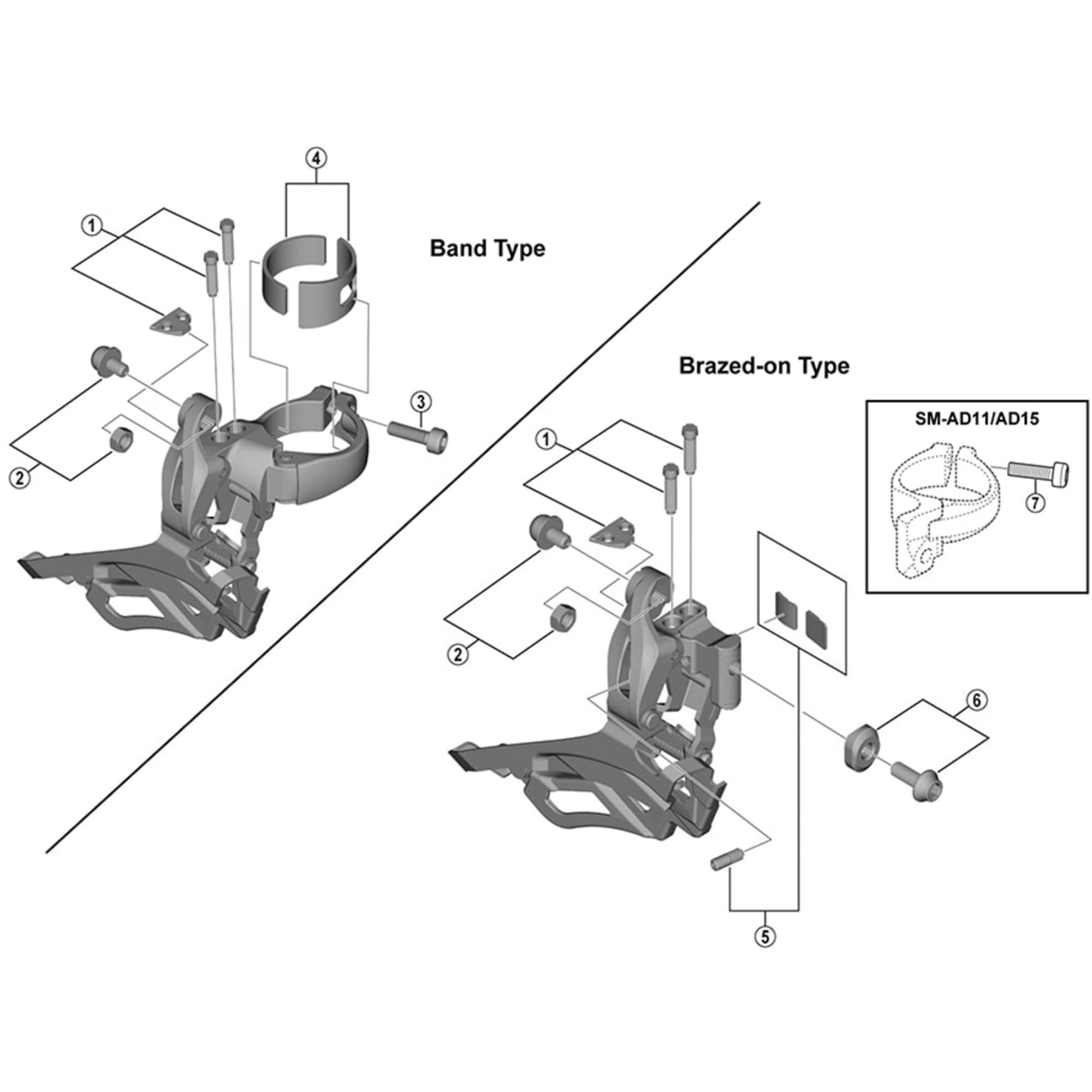 Shimano Spares R2000 clamp band adapter, 28.6 mm