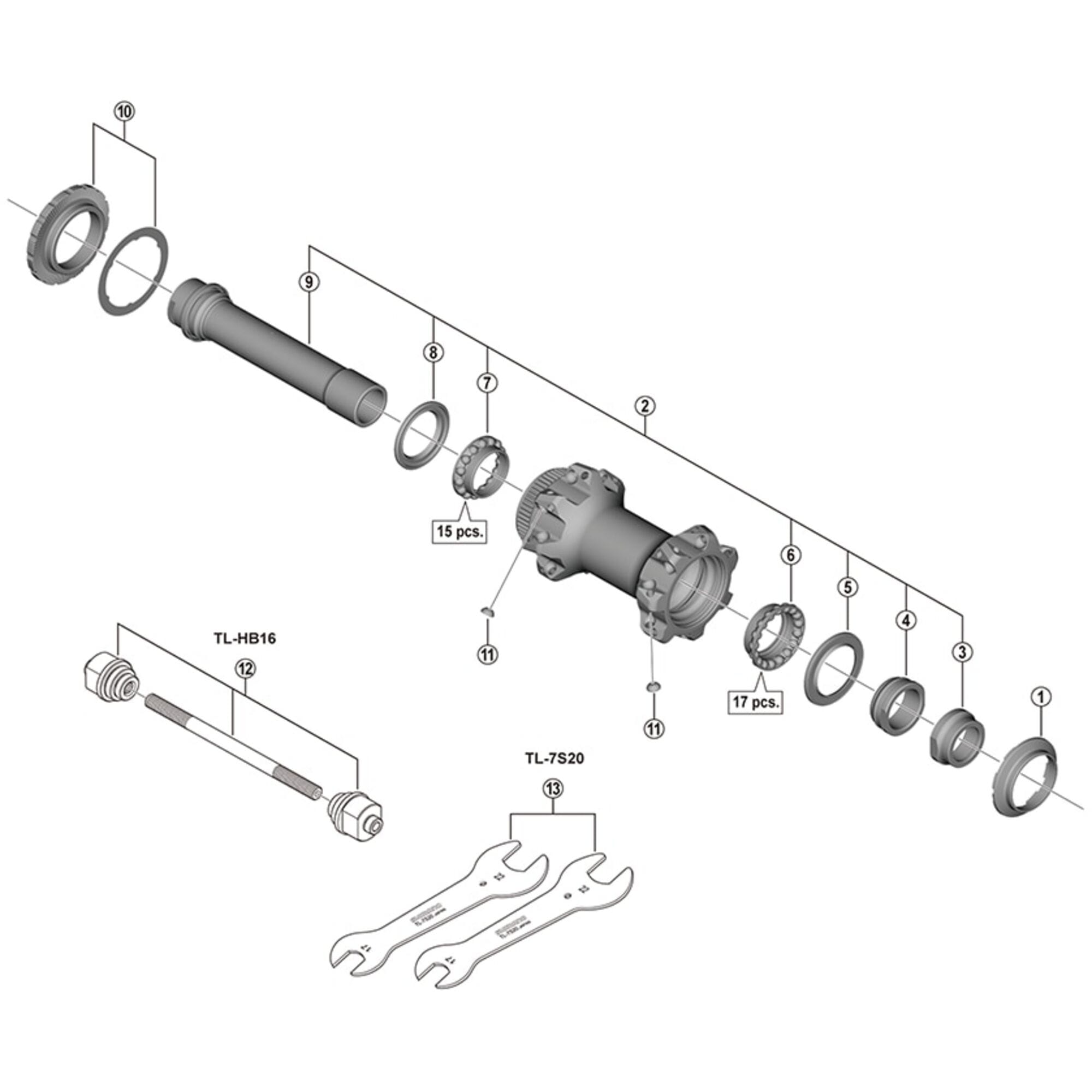Shimano Spares M9110 right hand ball retainer, 5/32 x 17 mm