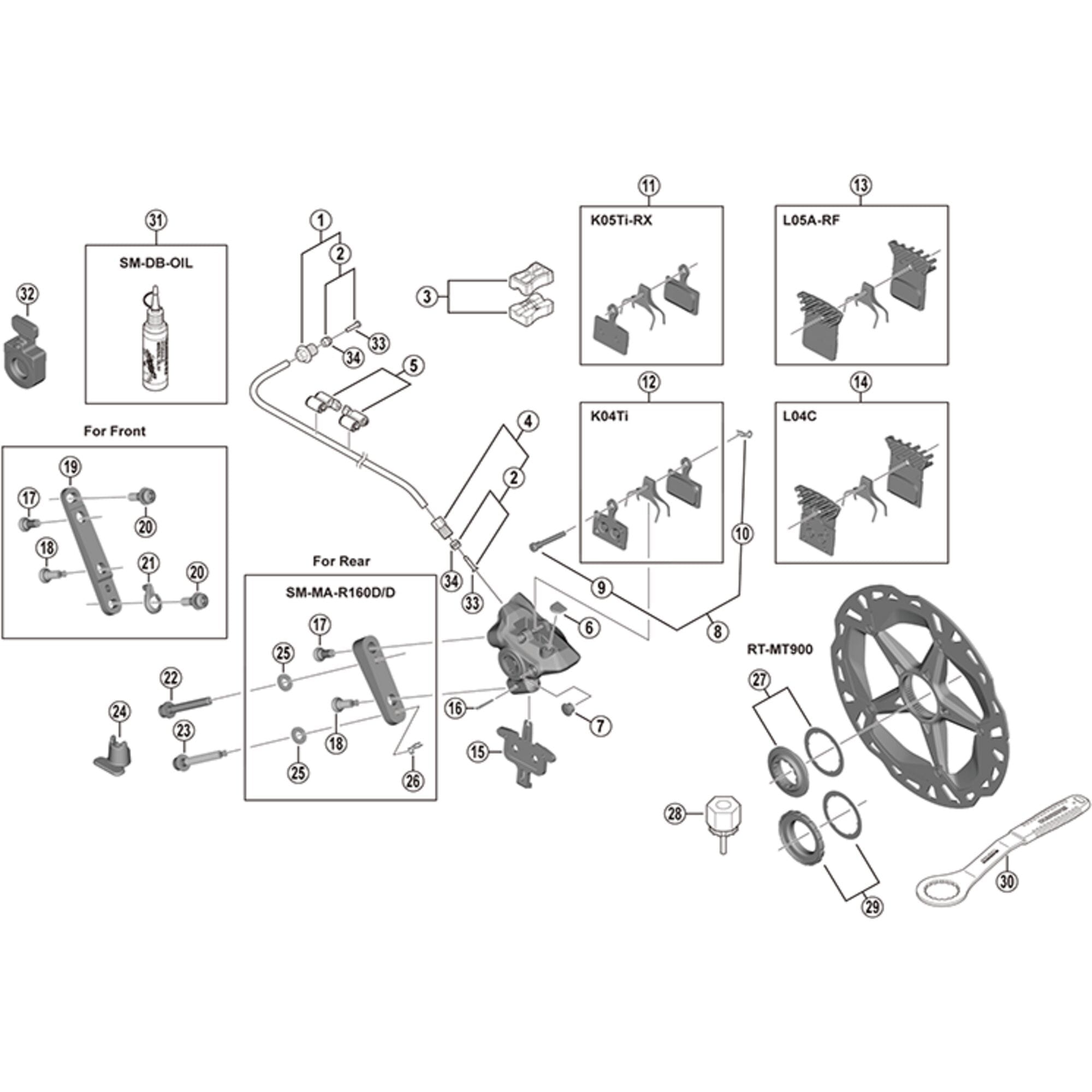 Shimano Spares R9270 caliper fixing bolt, 25 mm
