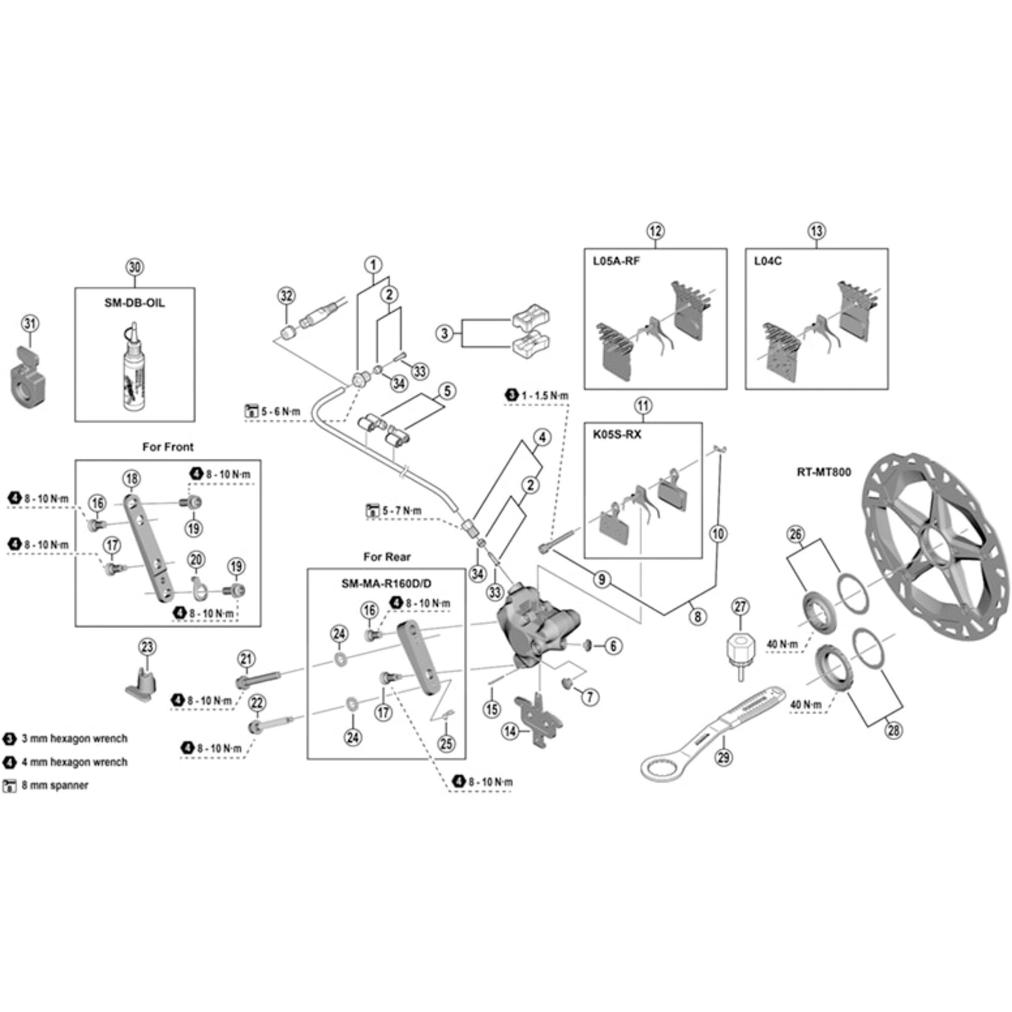 Shimano Spares R8170 caliper fixing bolt, for C2 35 mm