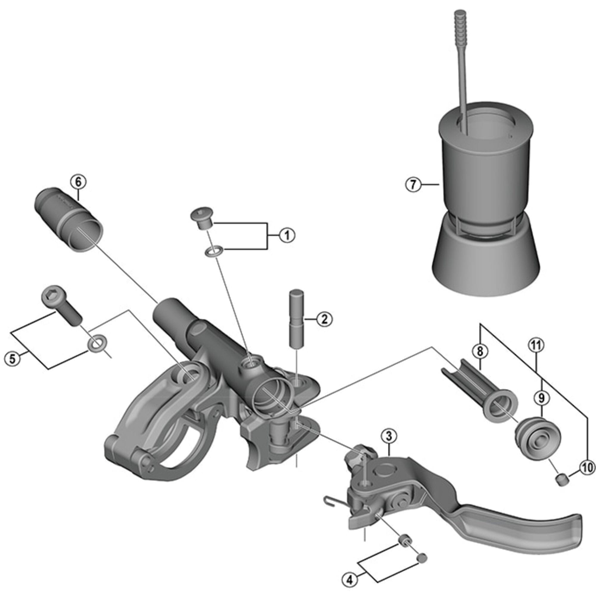 Shimano Spares M7100 left hand lever member unit