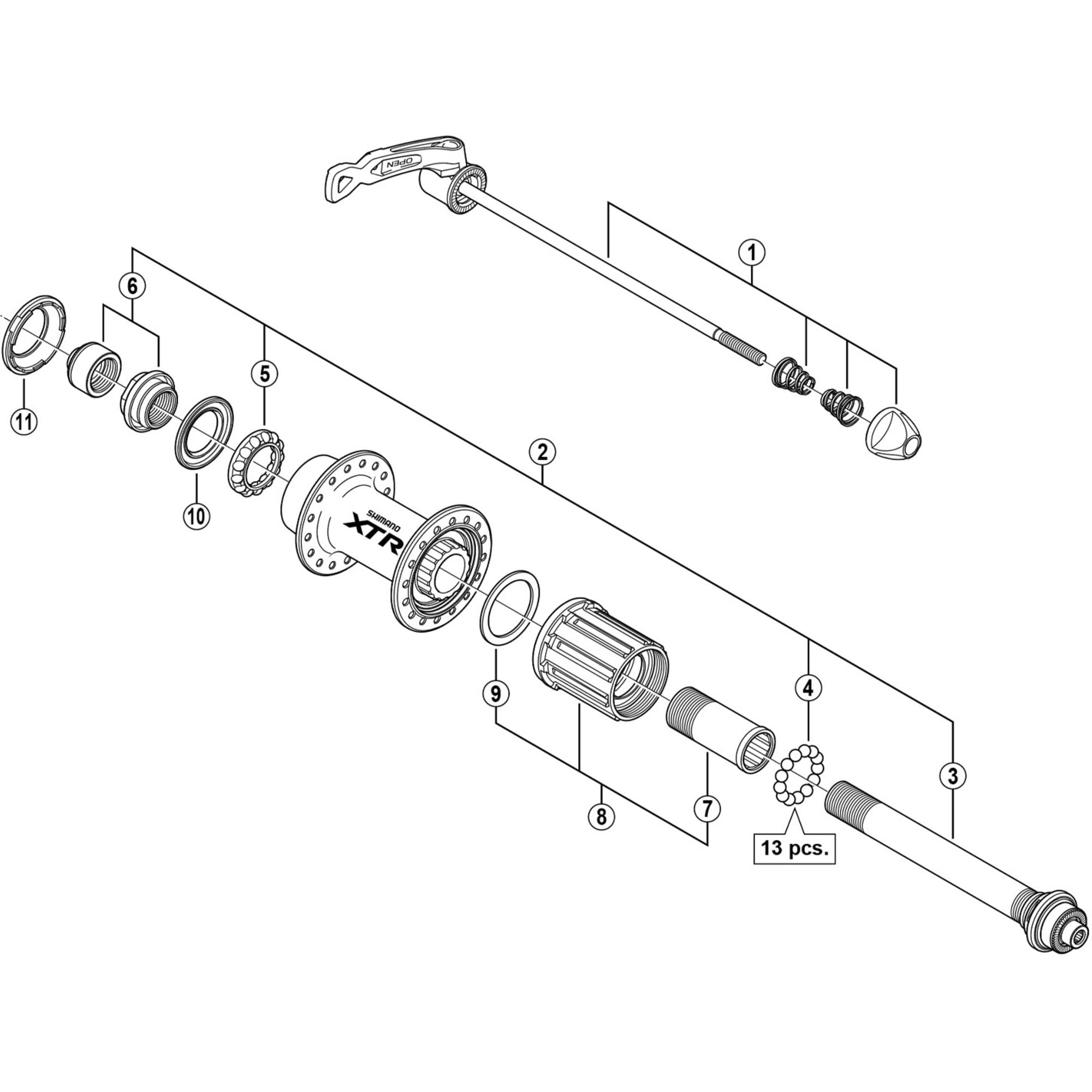 Shimano Spares M970 axle