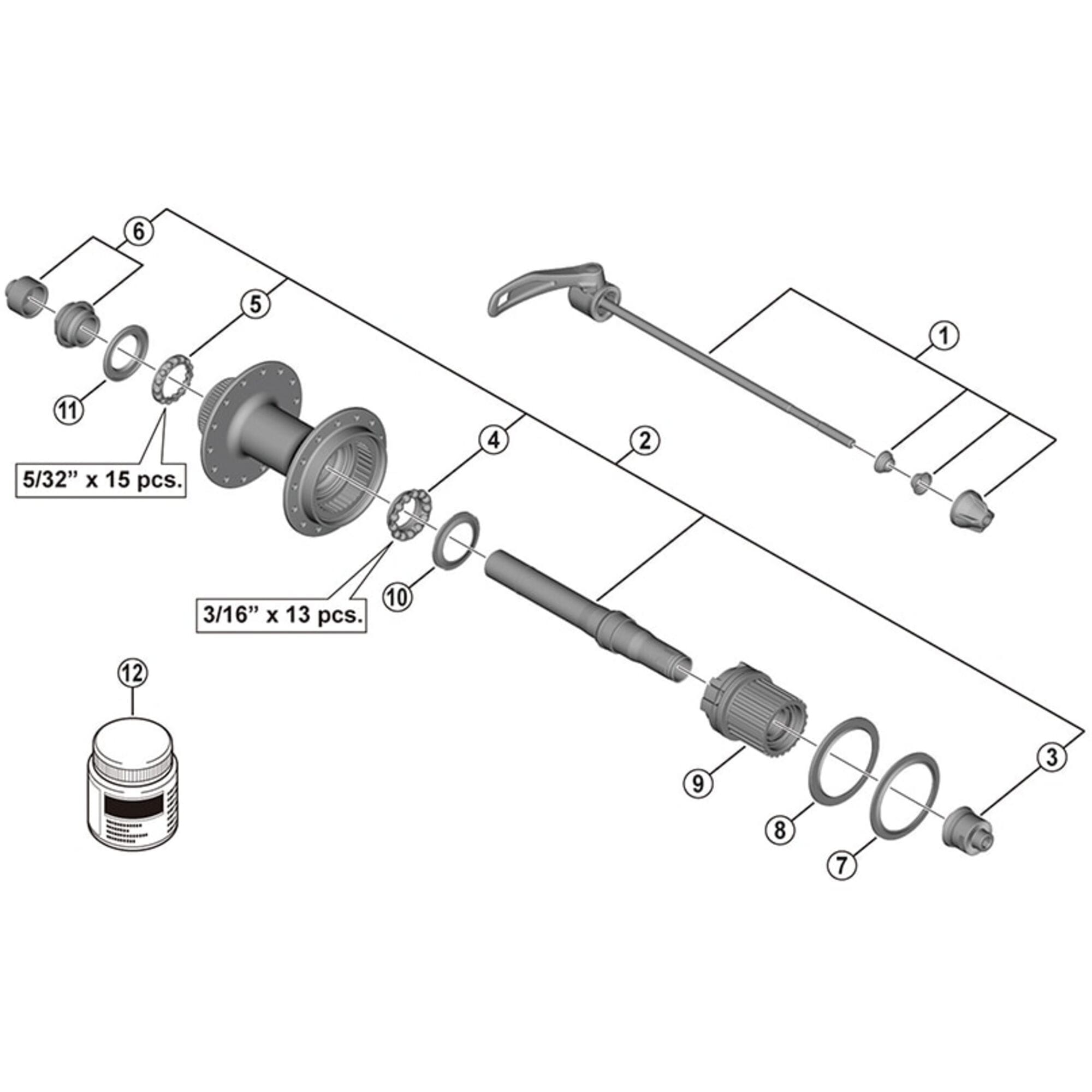 Shimano Spares MT500 left hand lock nut and cone unit