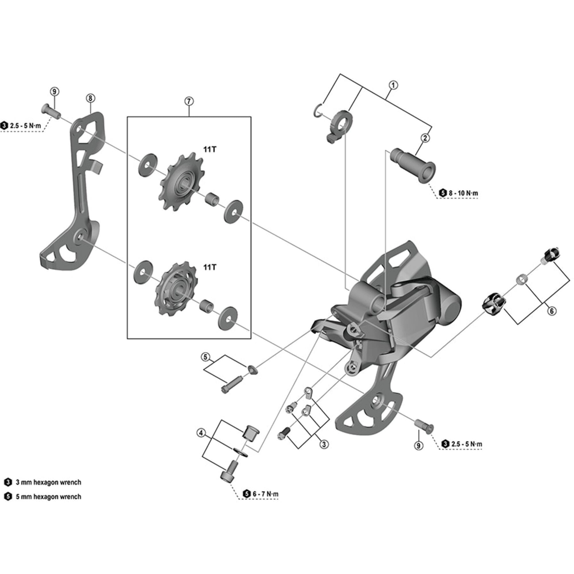 Shimano Spares M5120 pulley bolts, pack of 2