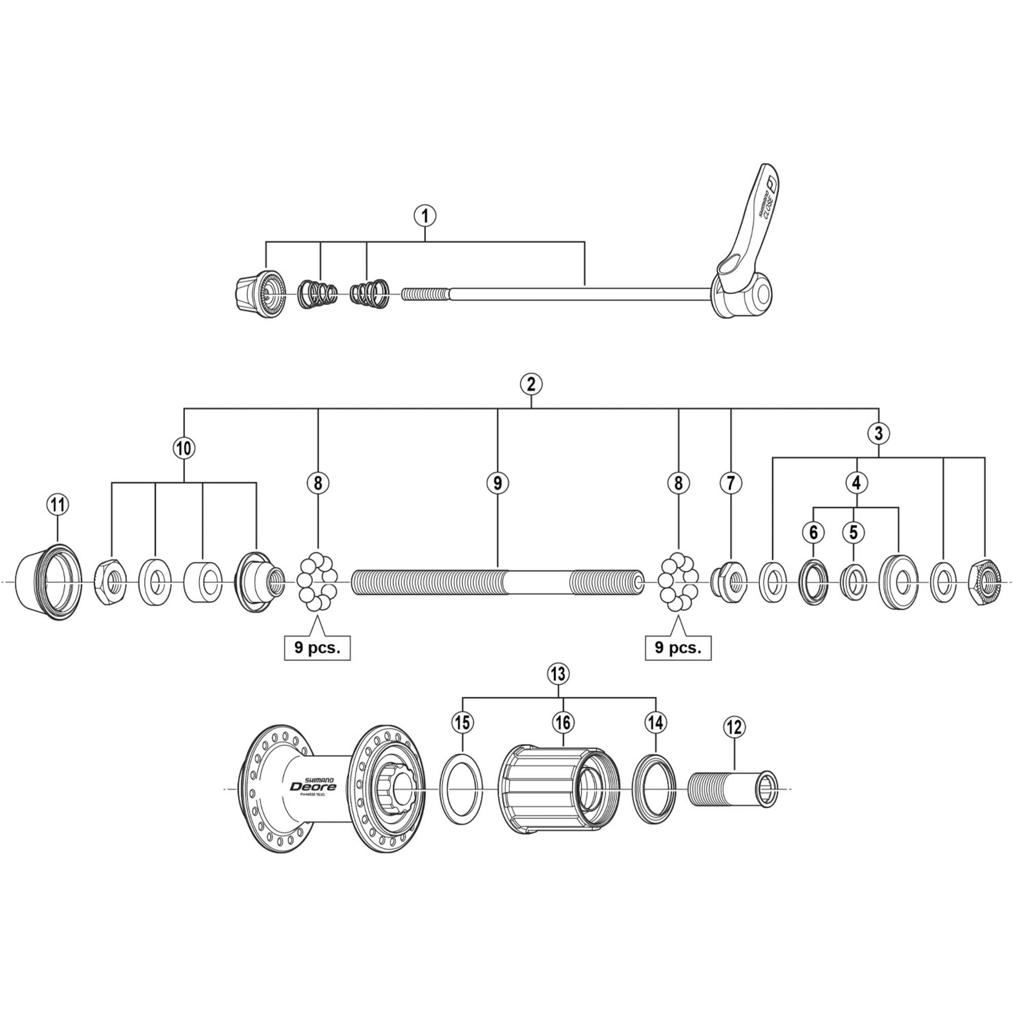 Shimano Spares M530 lock nut unit | Power2Cycle left hand