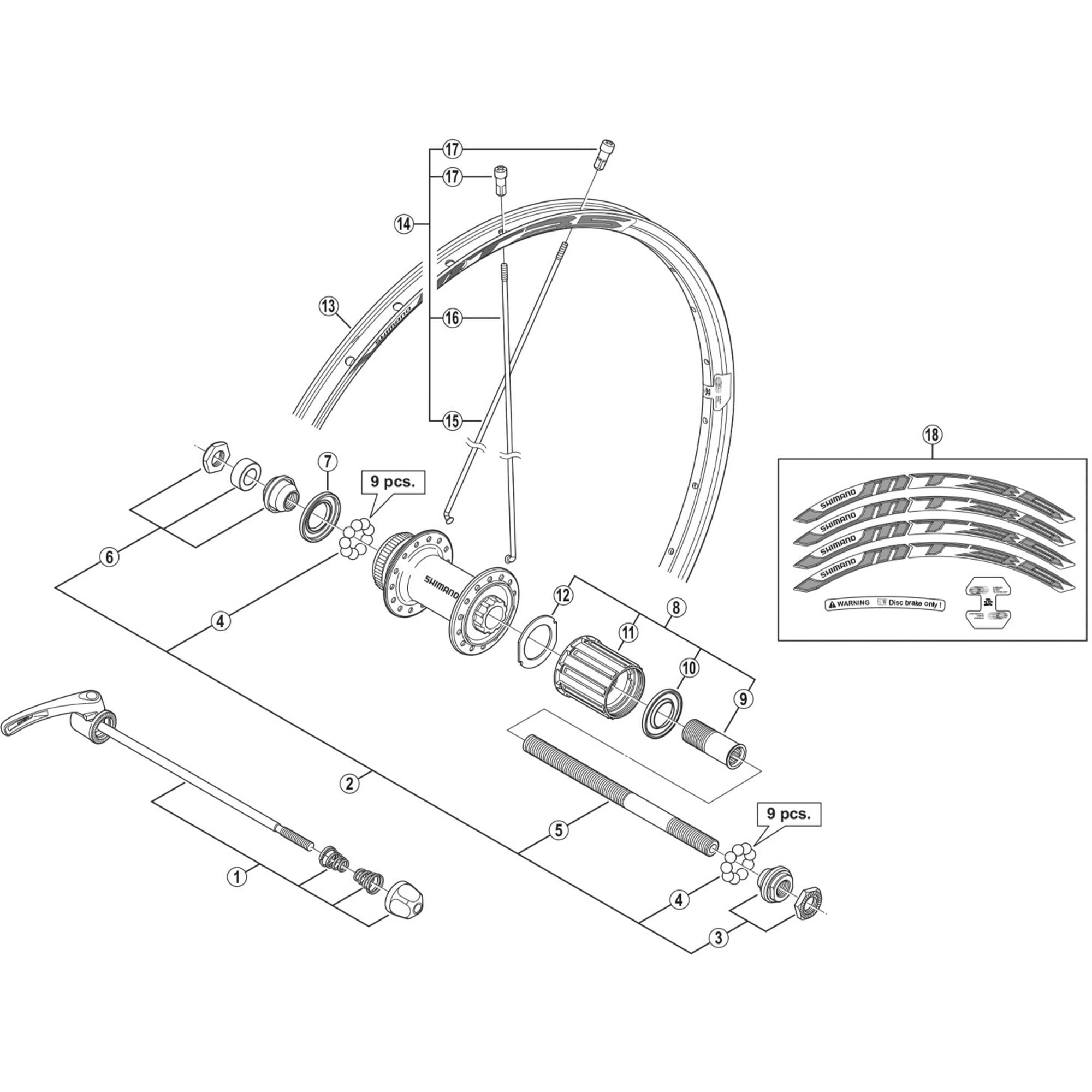 Shimano Spares R left hand spoke, 261 mm
