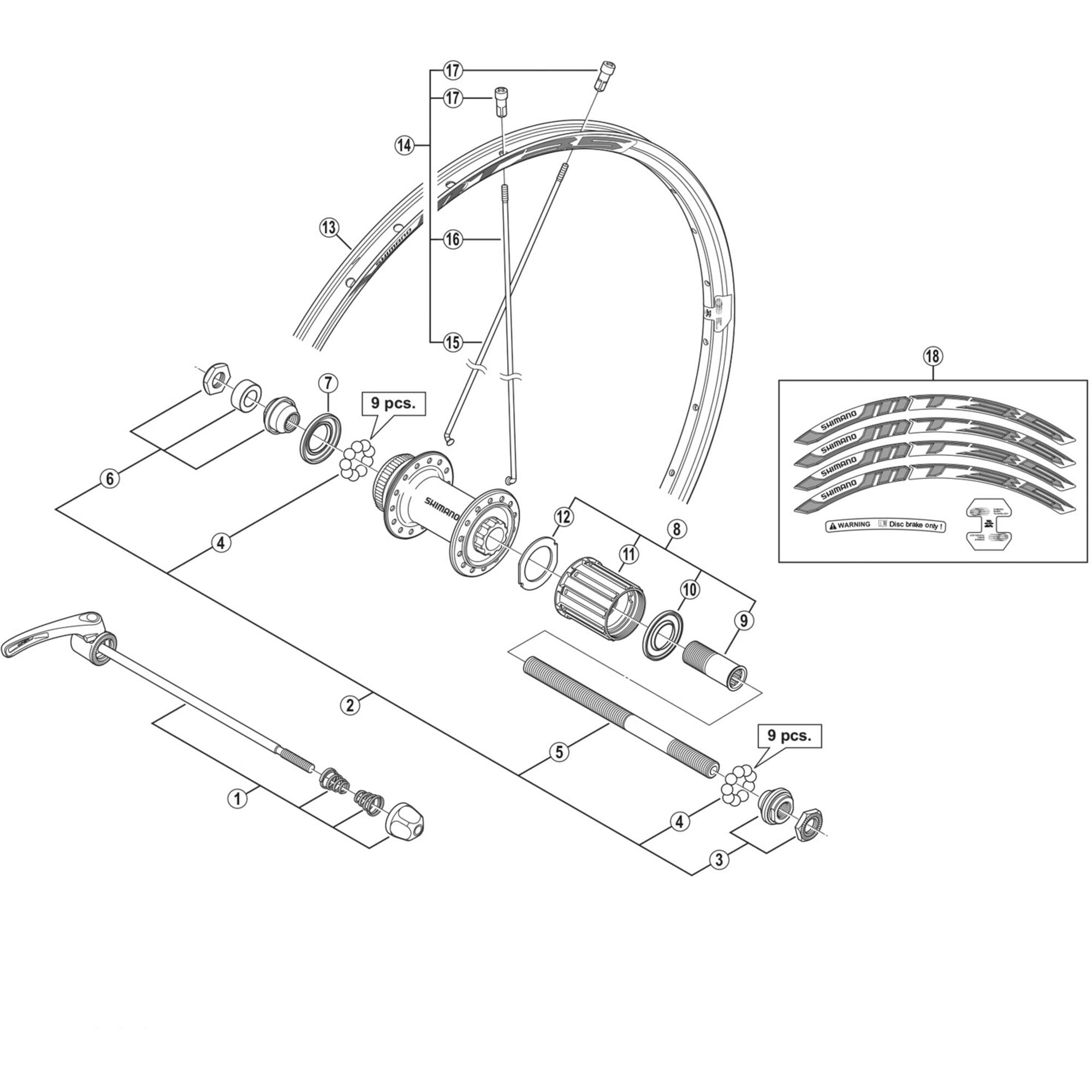 Shimano Spares R right hand spoke, 259.5 mm