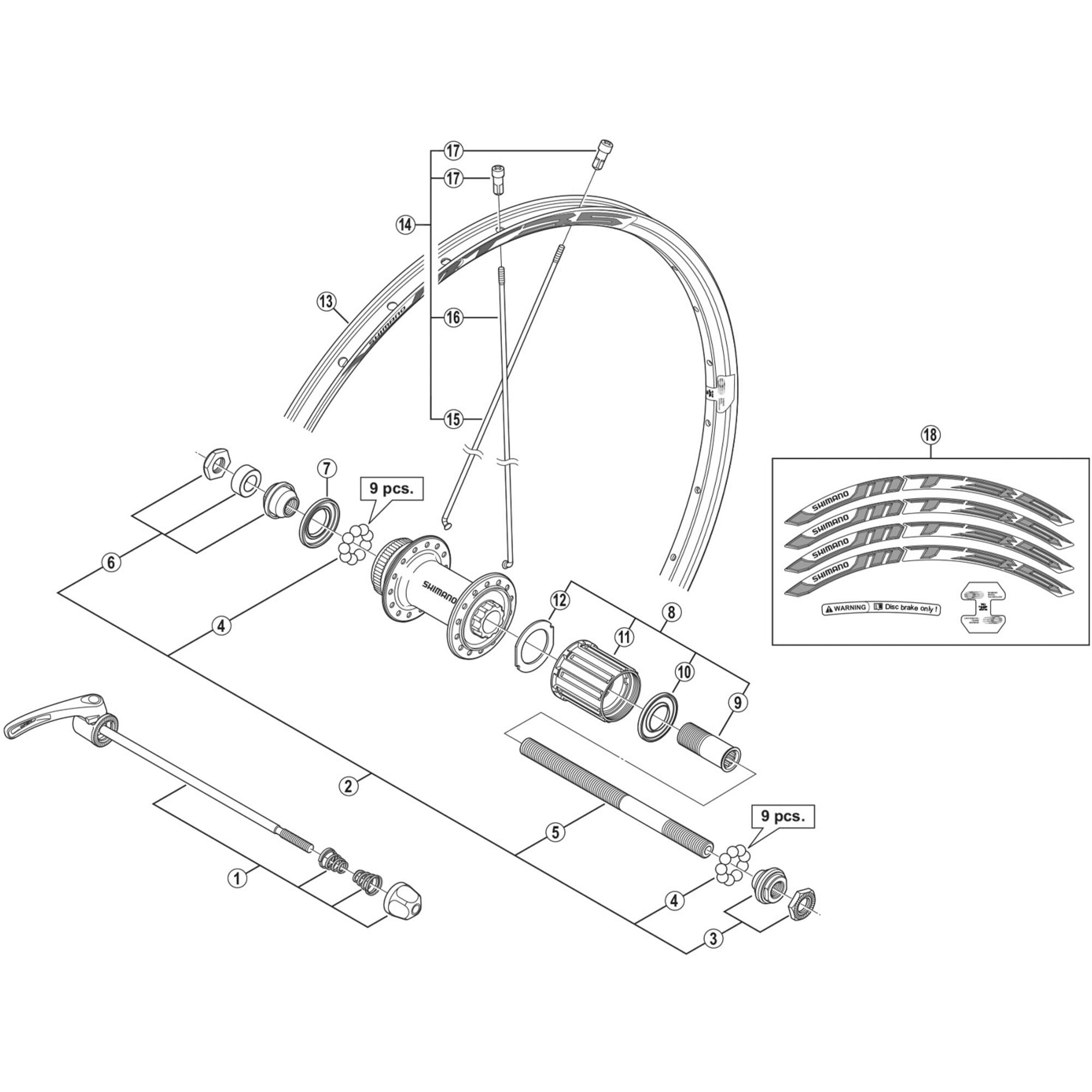 Shimano Spares 27.5 left hand spoke, 273.5 mm