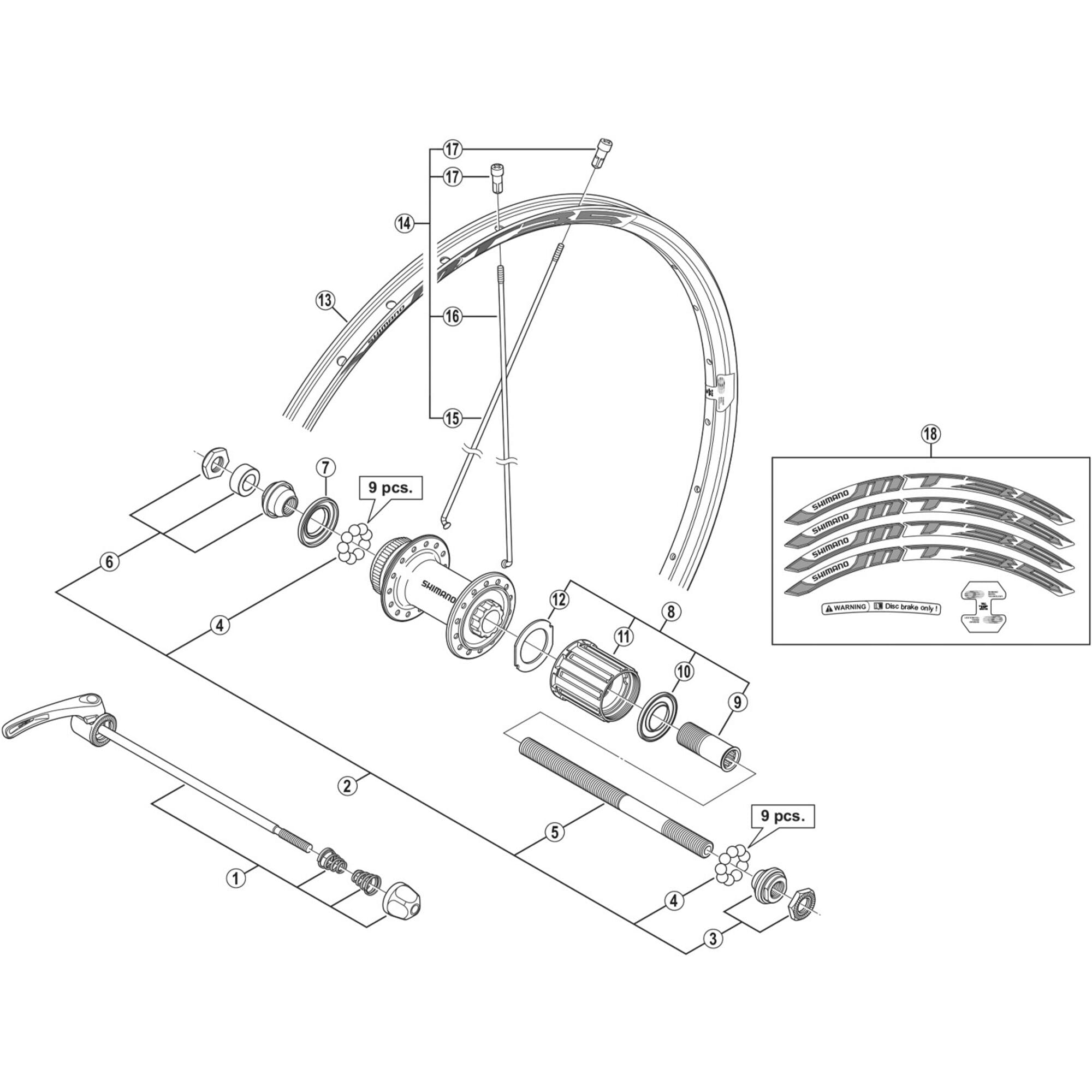 Shimano Spares 27.5 right hand spoke, 272 mm