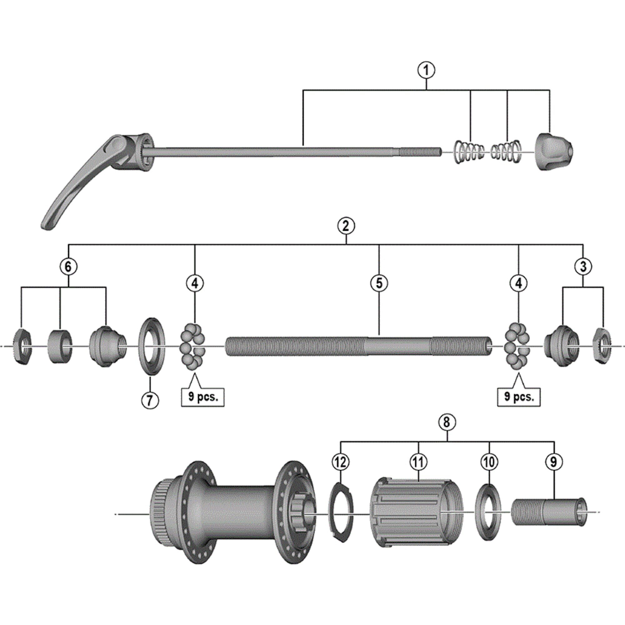 Shimano Spares A right hand lock nut unit
