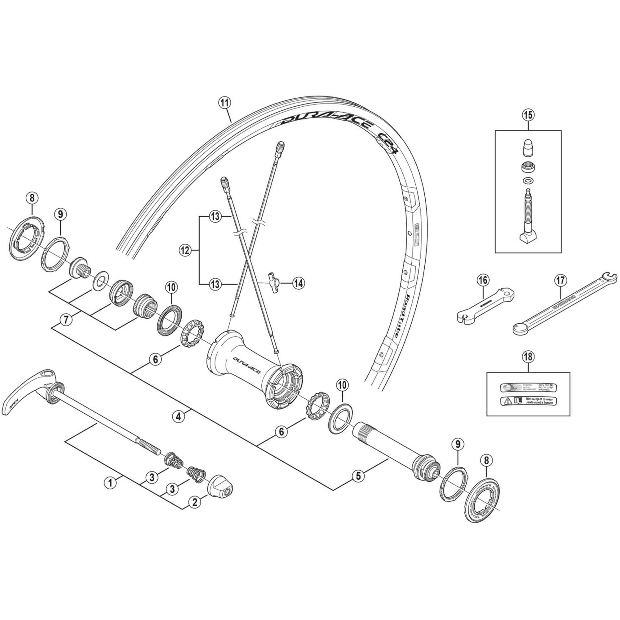 Shimano Spares F spoke with plug and washer, 282 mm