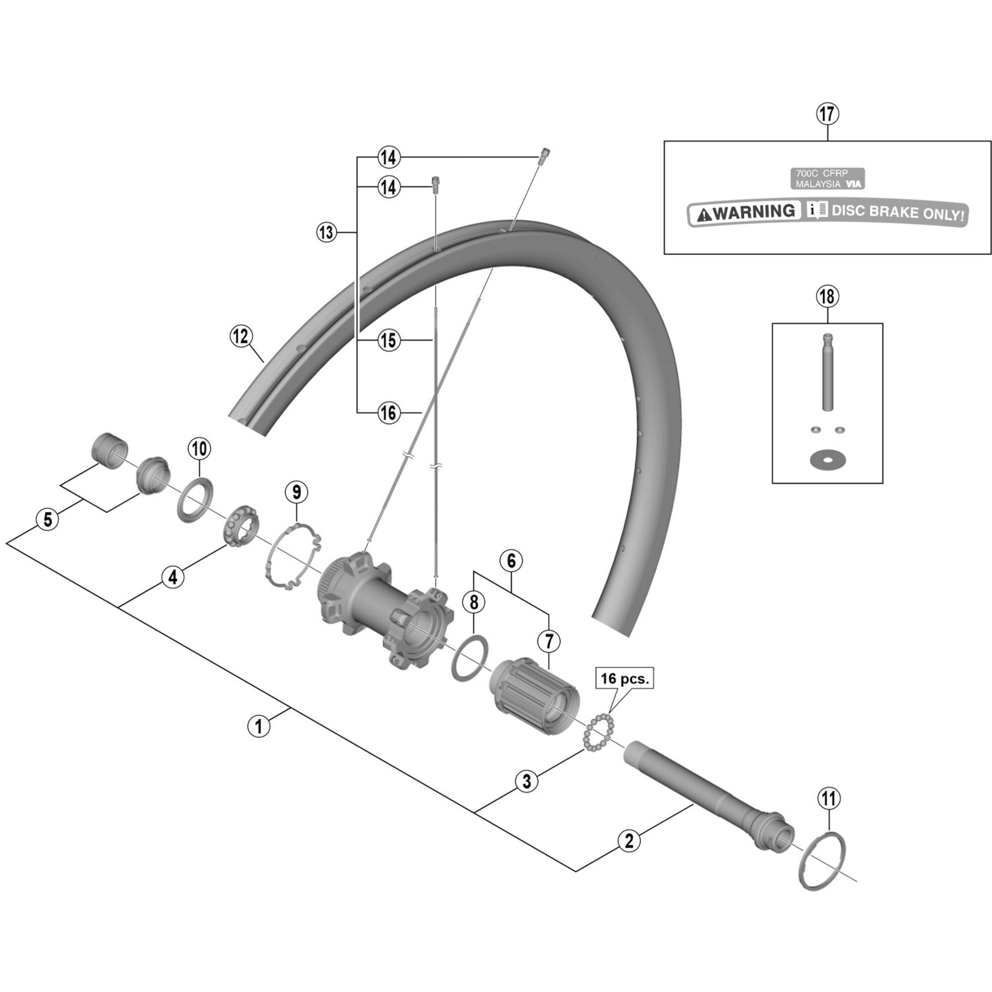Shimano Spares R12 right hand spoke, 287 mm