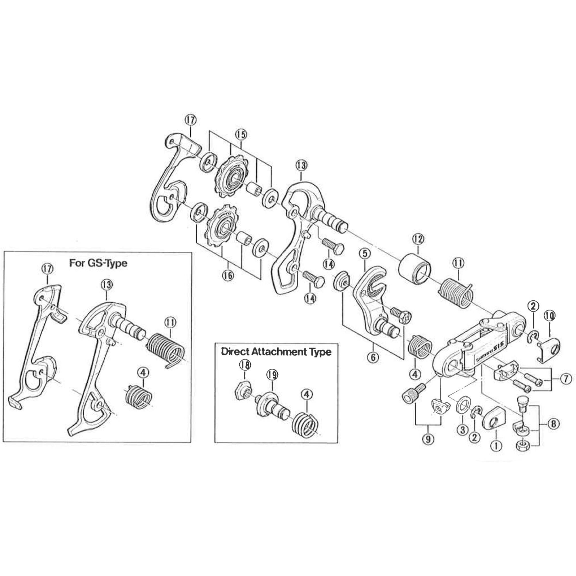 Shimano Spares TY20 cable fixing bolt unit