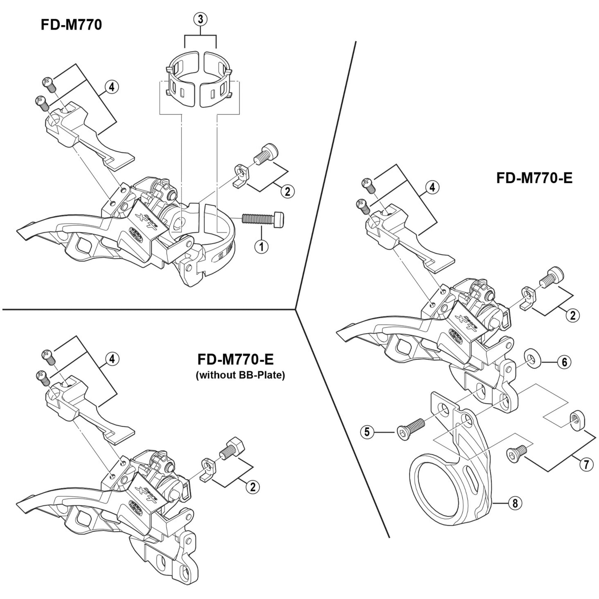 Shimano Spares M770 stroke adjustment bolt and plate