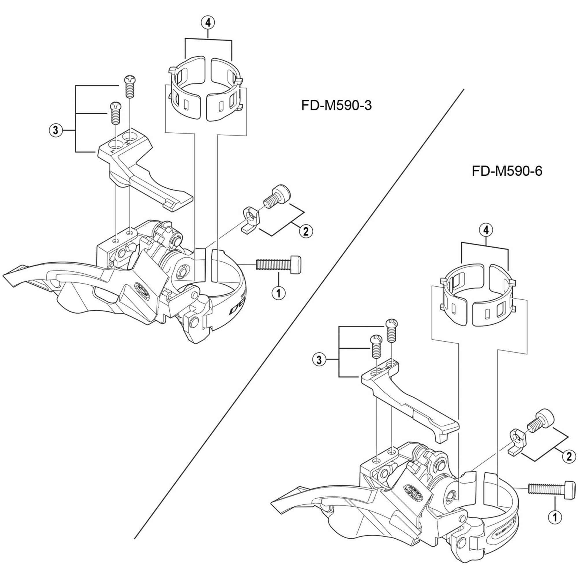 Shimano Spares M590 stroke adjuster screws and plate, M4 x 8.5 mm
